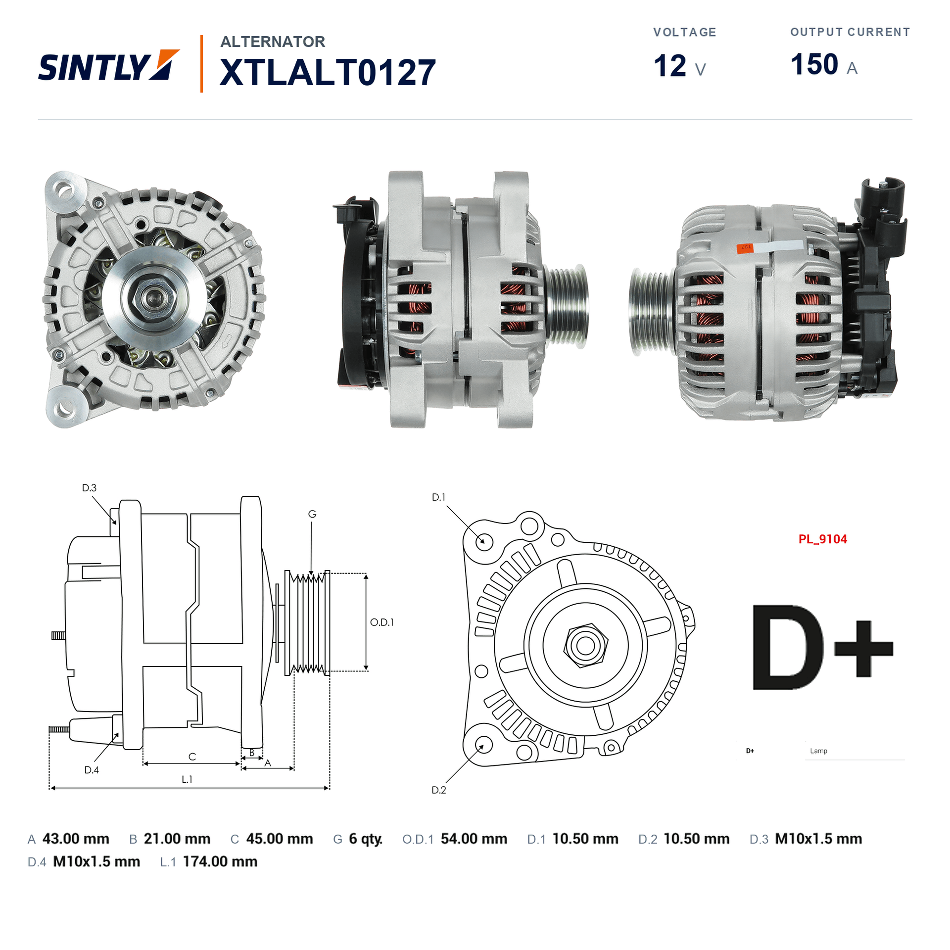 Alternator XTLALT0127
