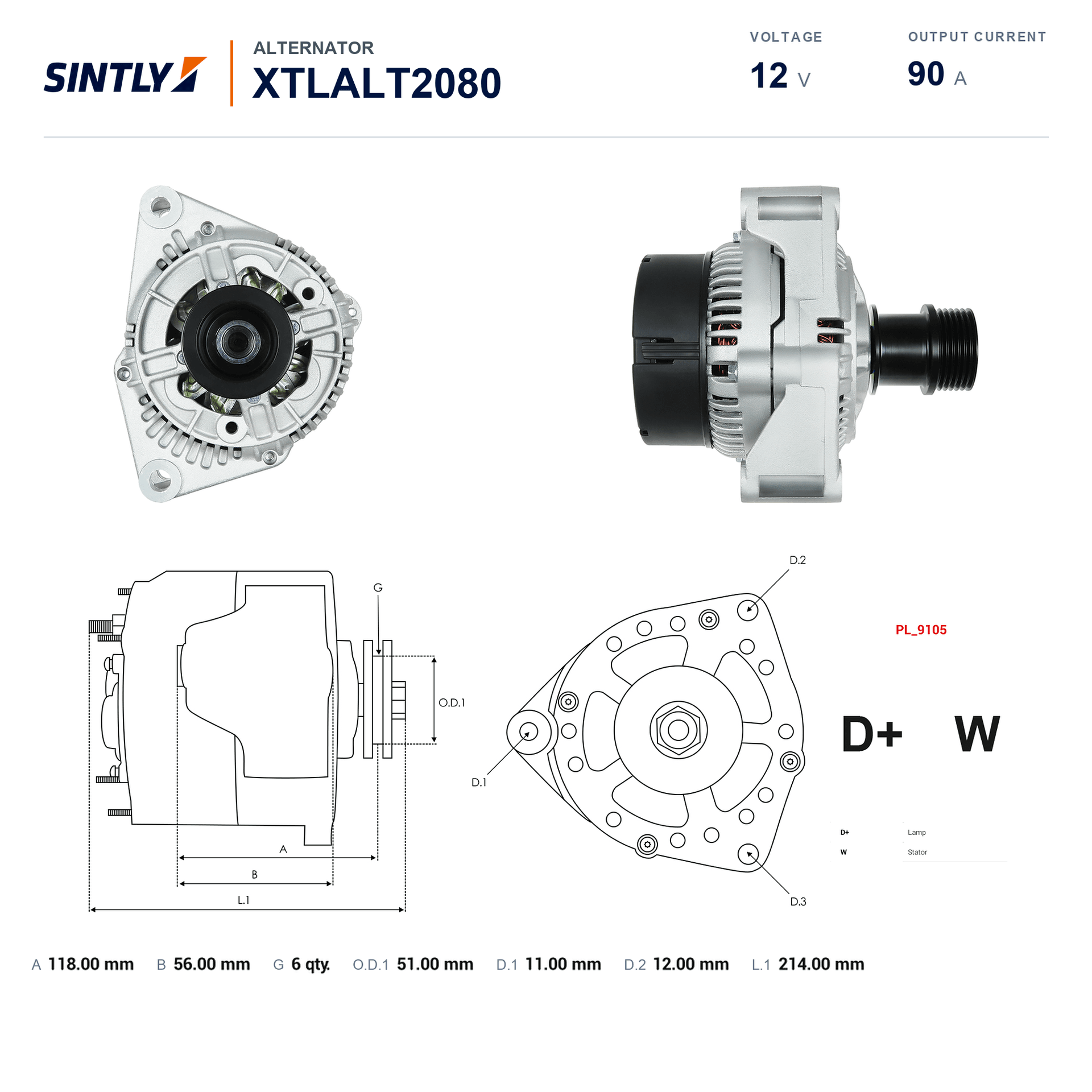 Alternator XTLALT2080