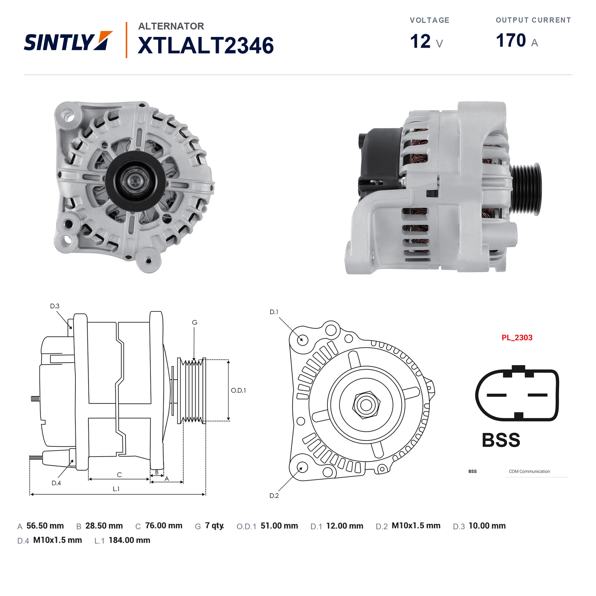 Alternator XTLALT2346