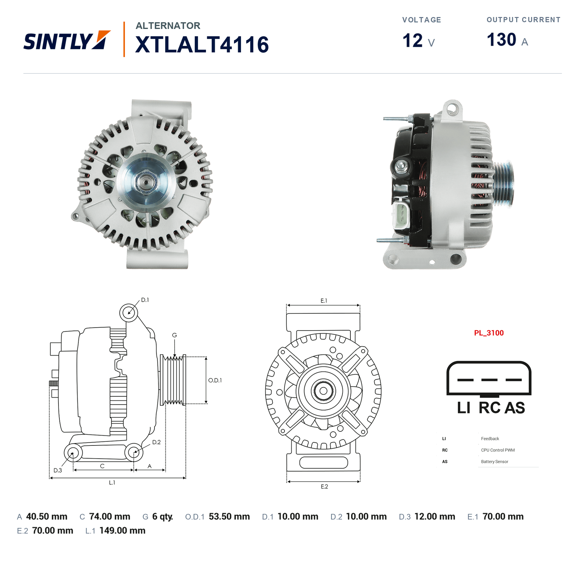Alternator XTLALT4116