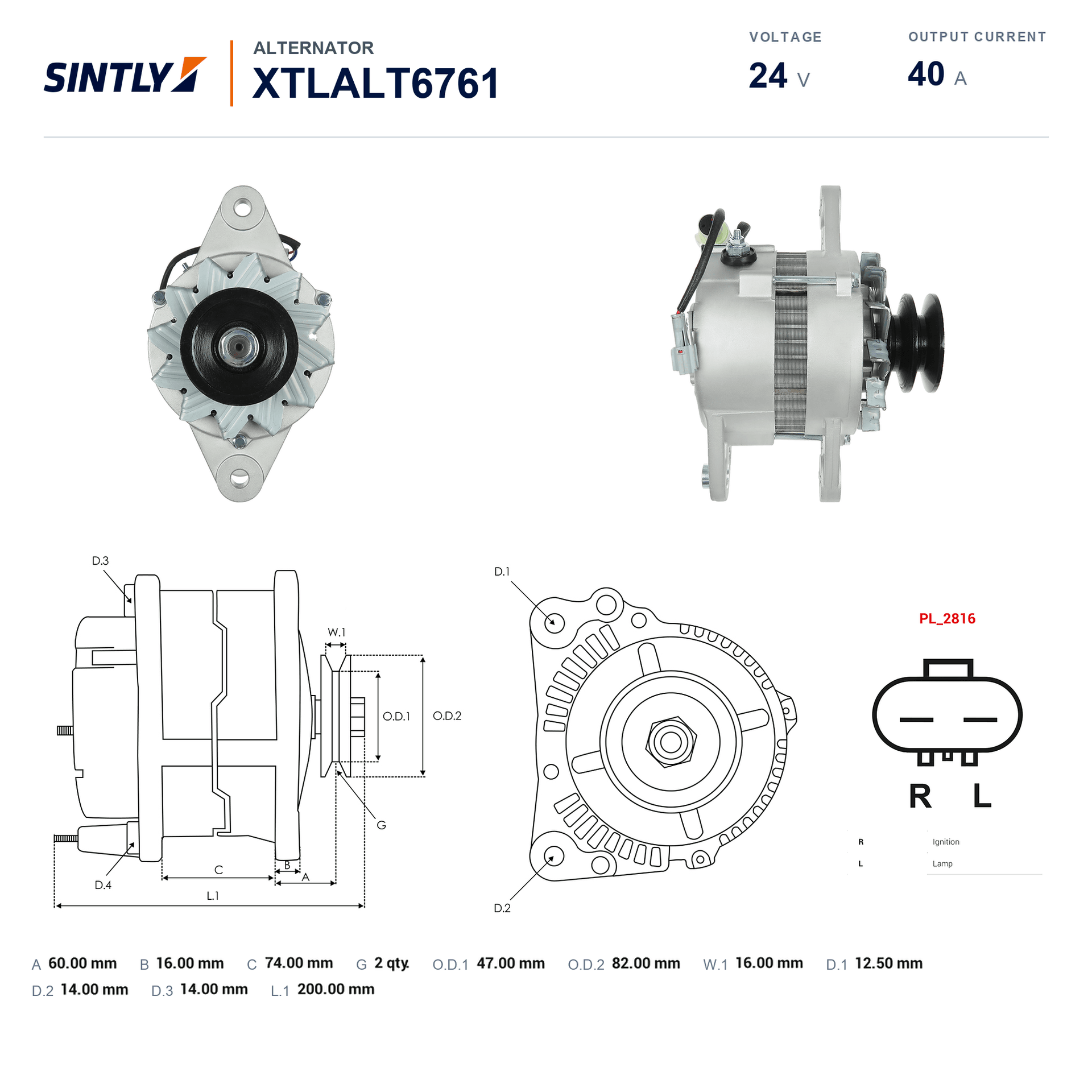 Alternator XTLALT6761
