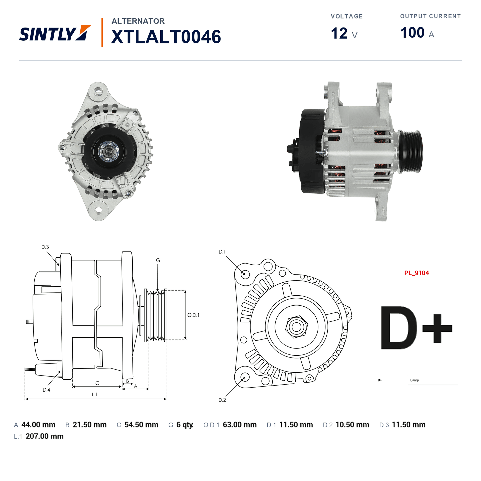 Alternator XTLALT0046