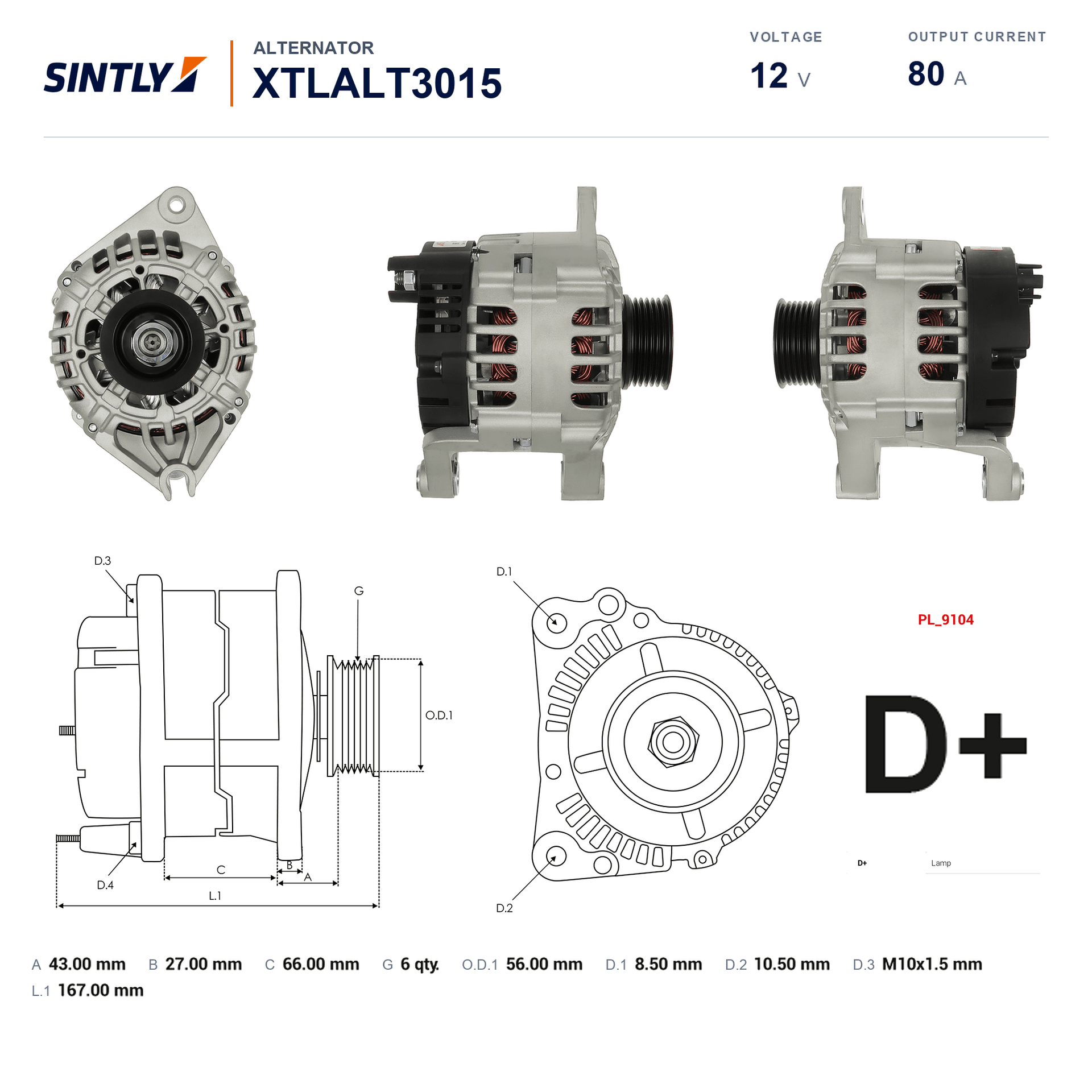Alternator XTLALT3015