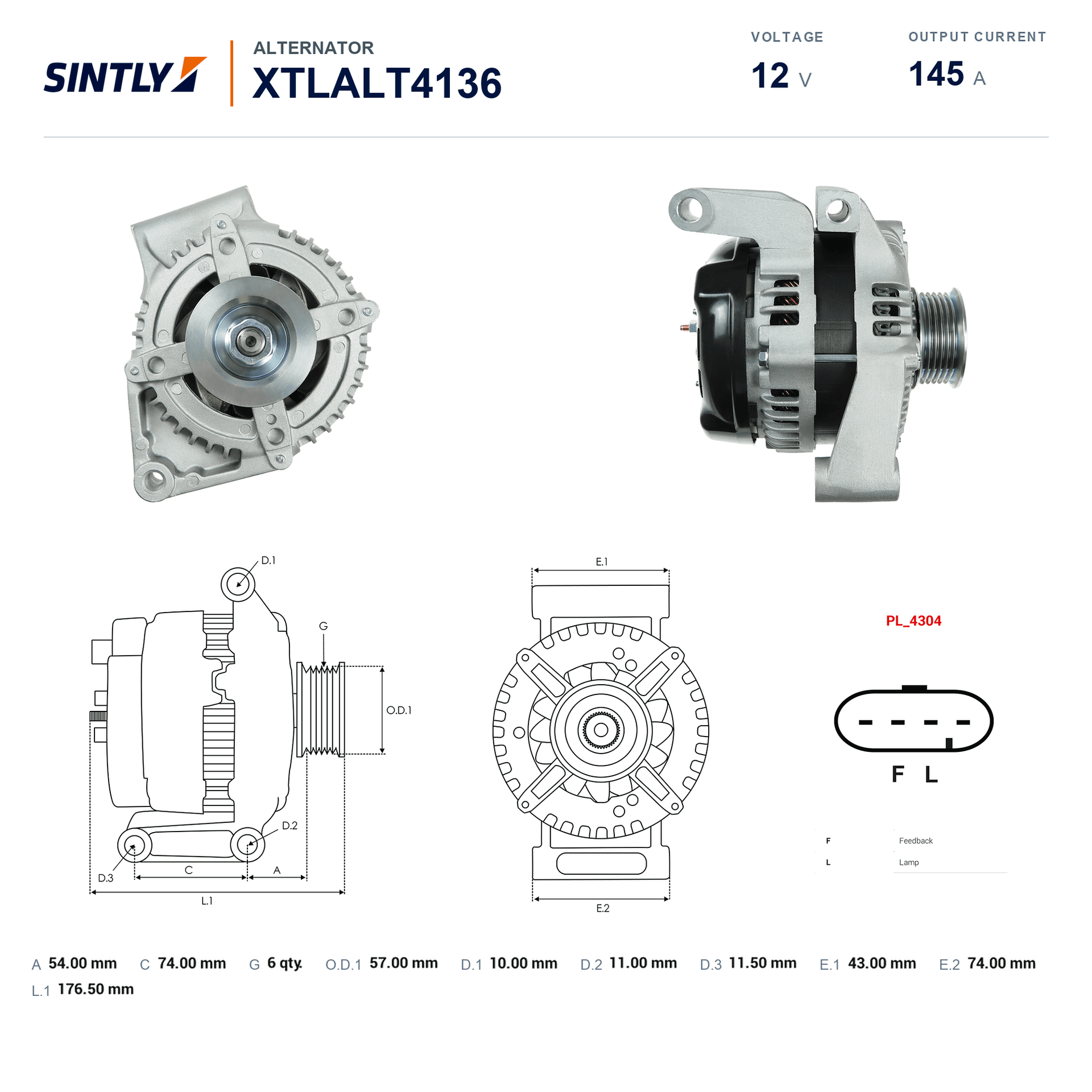 Alternator XTLALT4136
