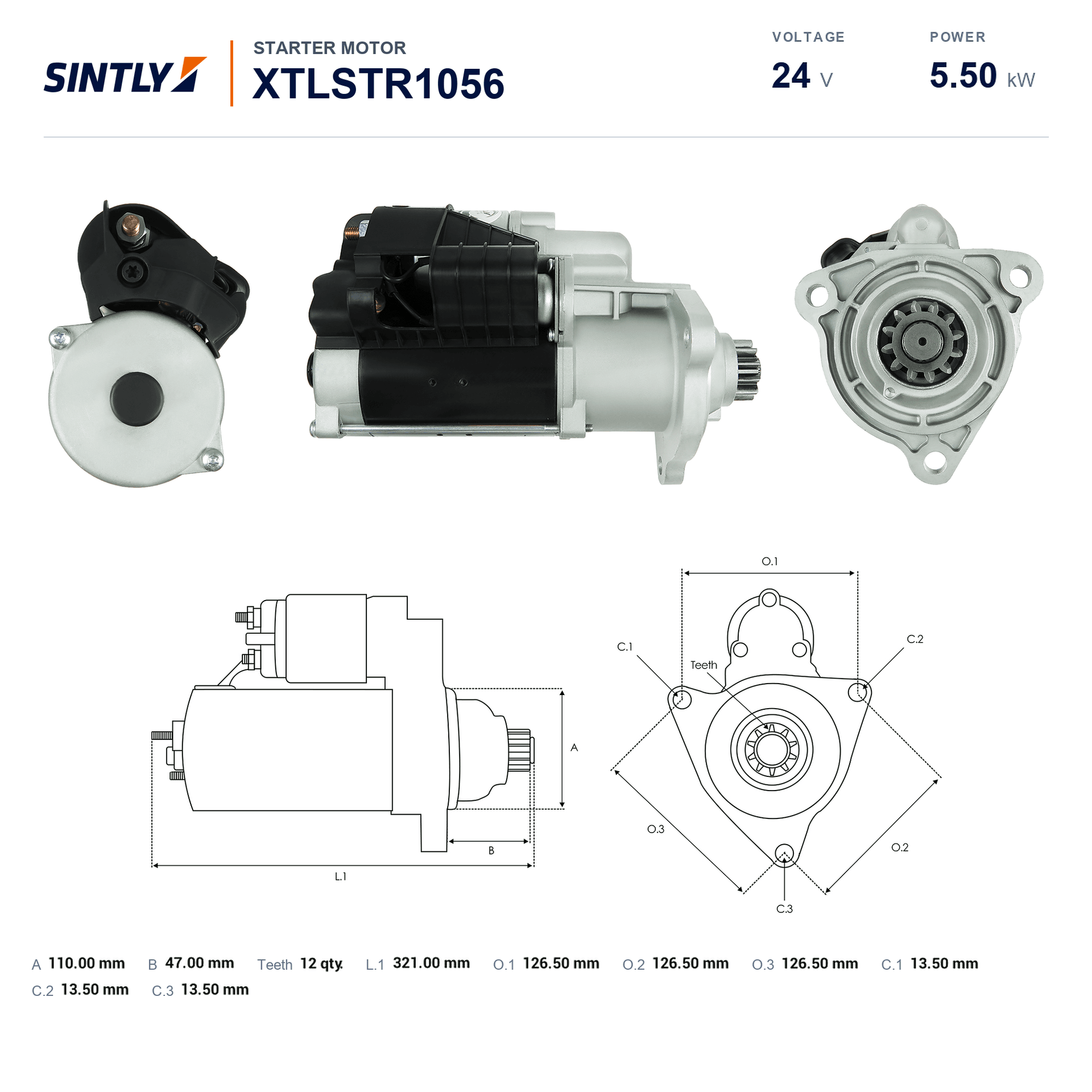 Motor de arranque XTLSTR1056