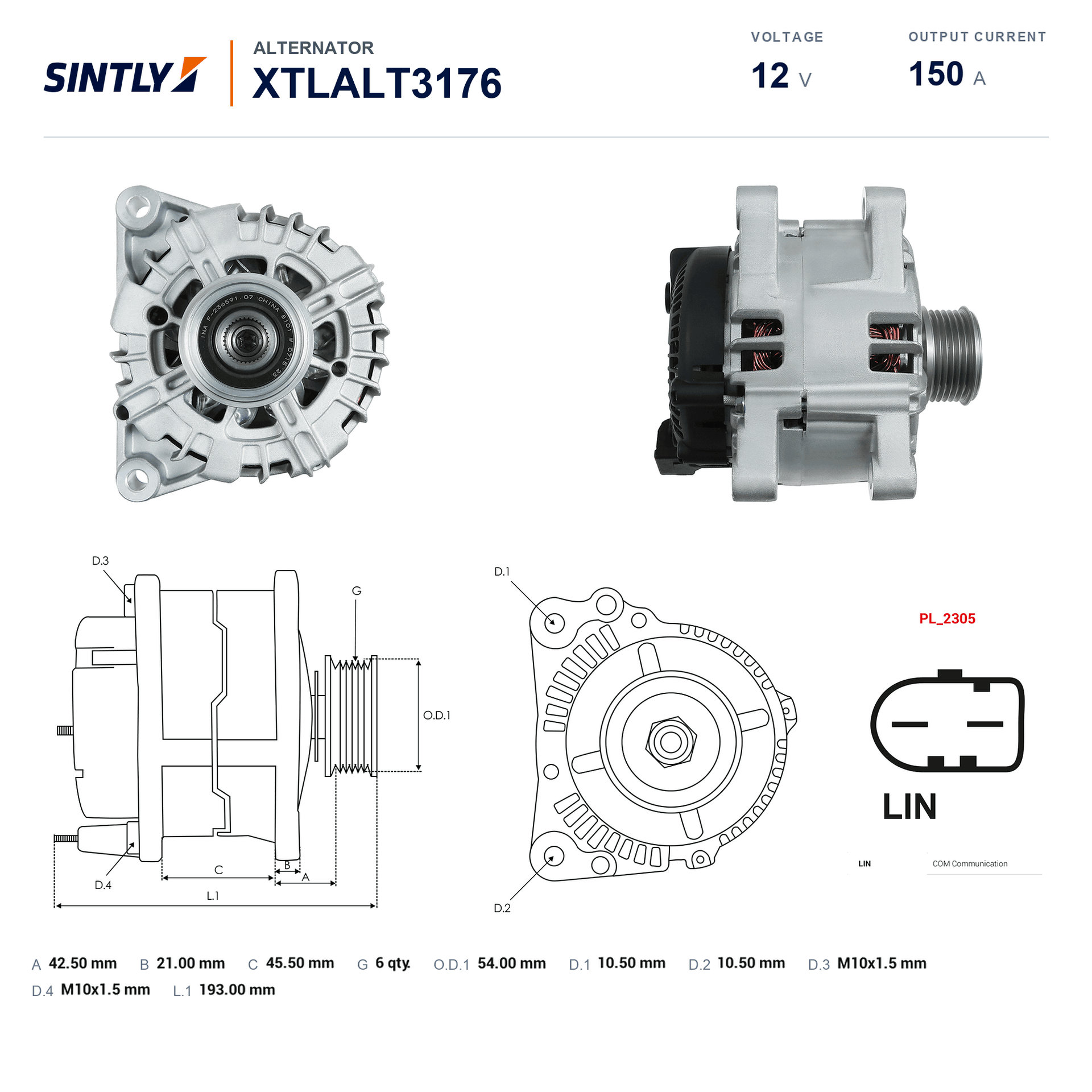 Alternator XTLALT3176