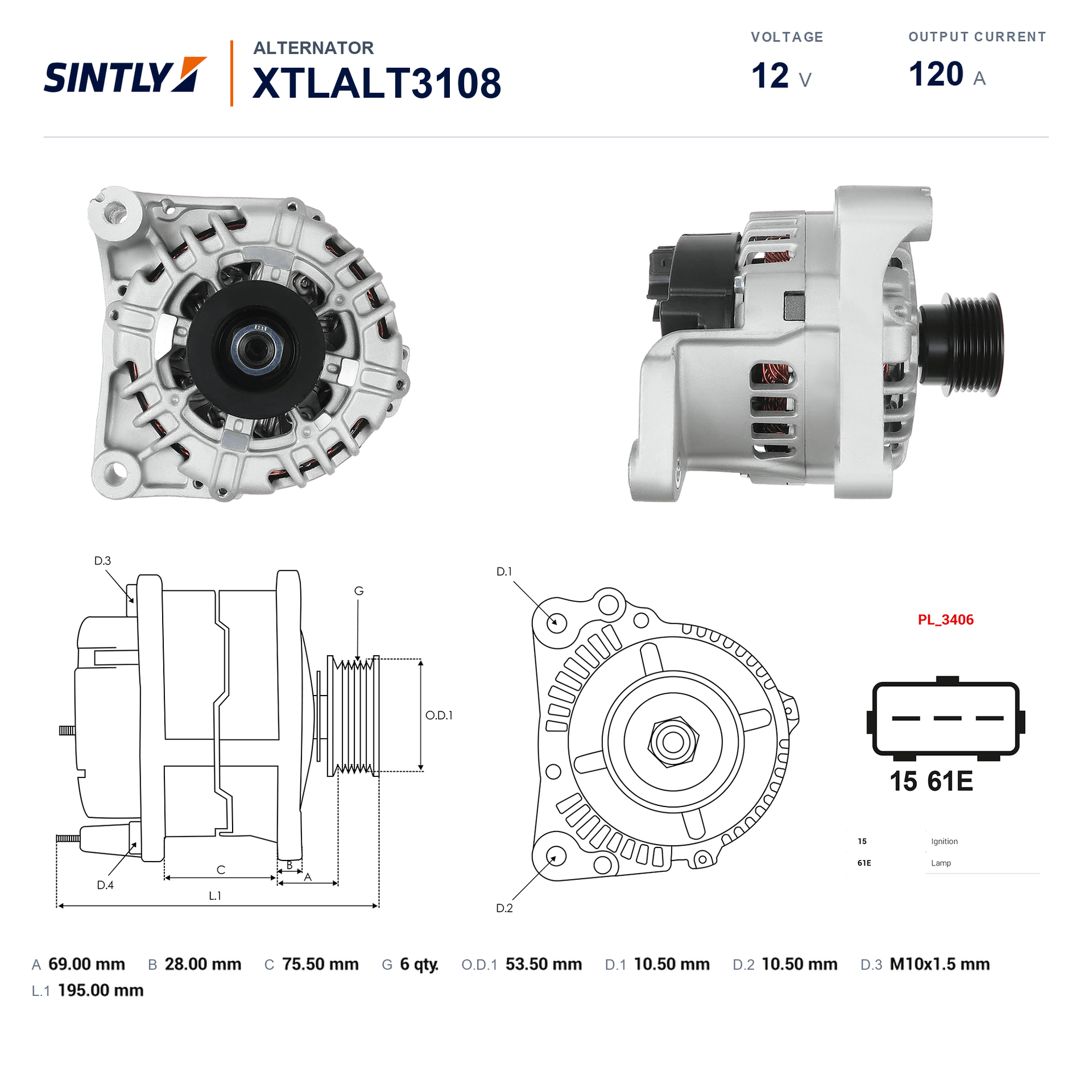 Alternador XTLALT3108