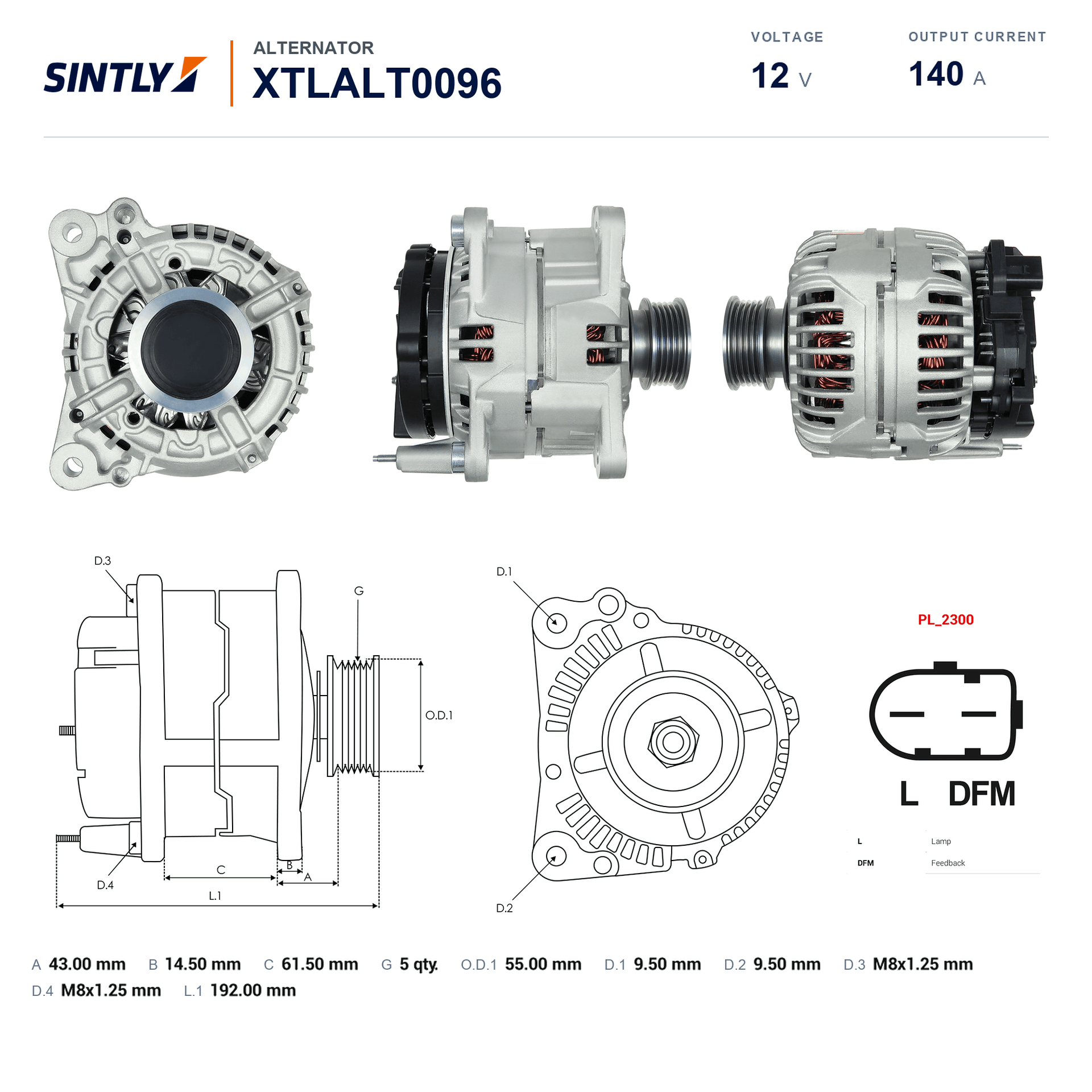Alternator XTLALT0096