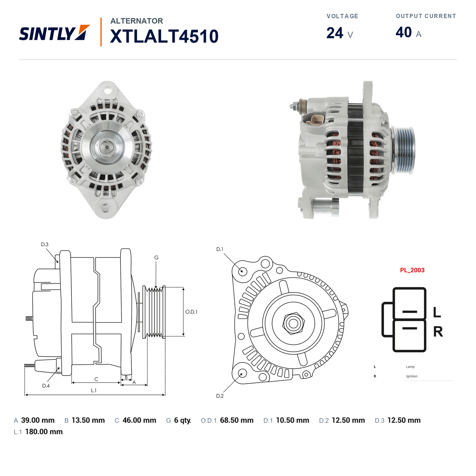 Alternator XTLALT4510