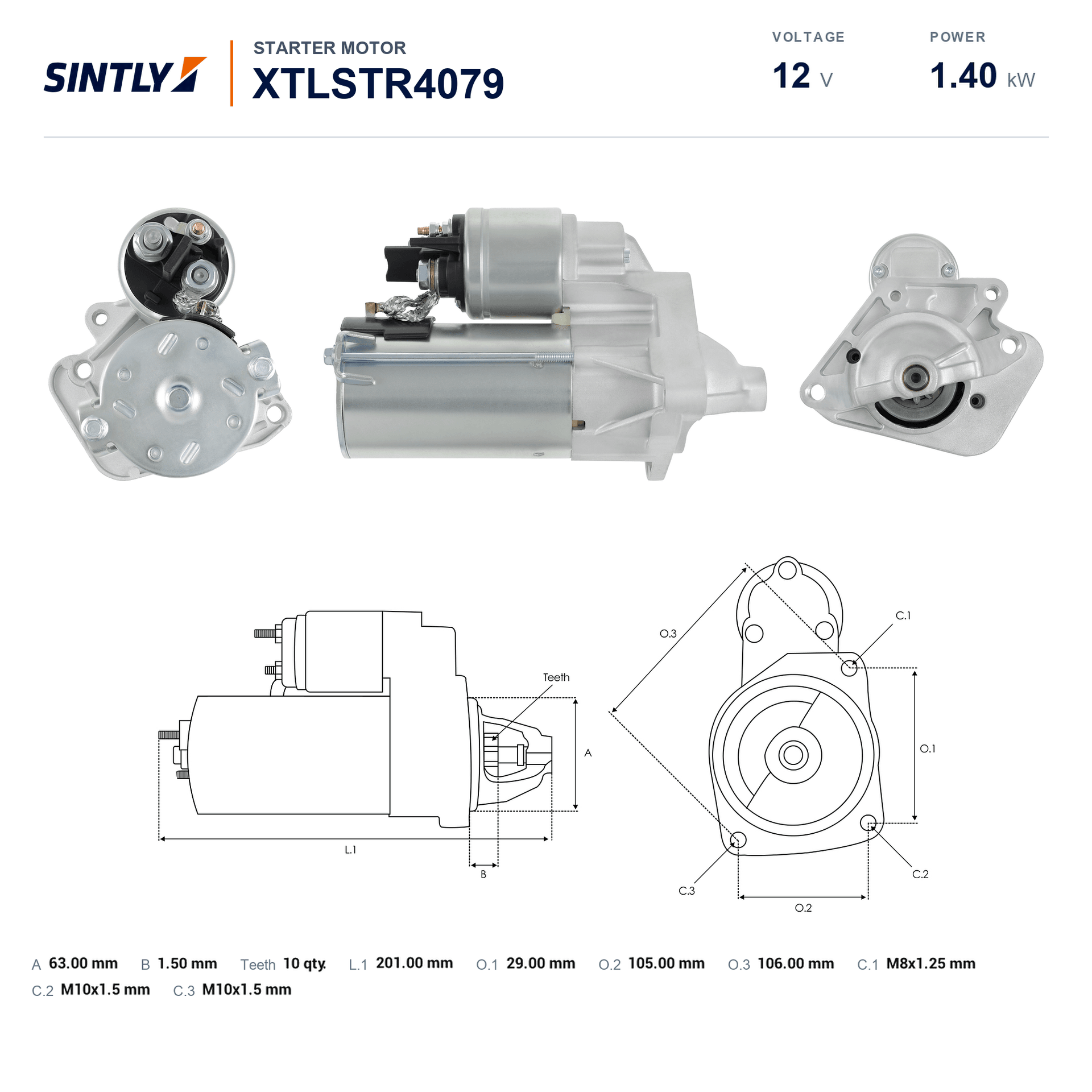 Motor de arranque XTLSTR4079