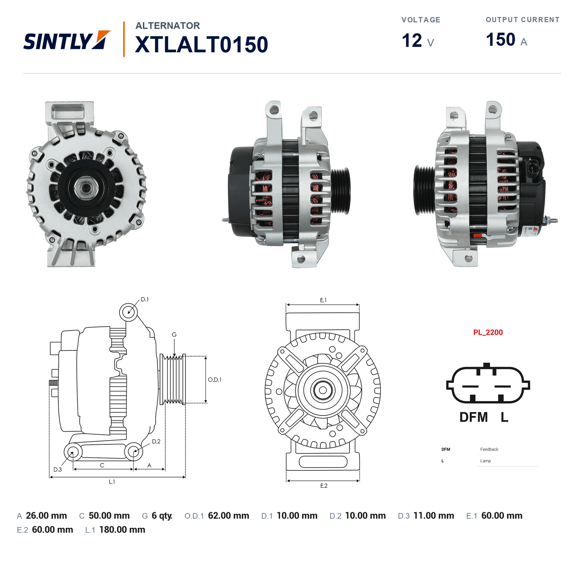 Alternator XTLALT0150