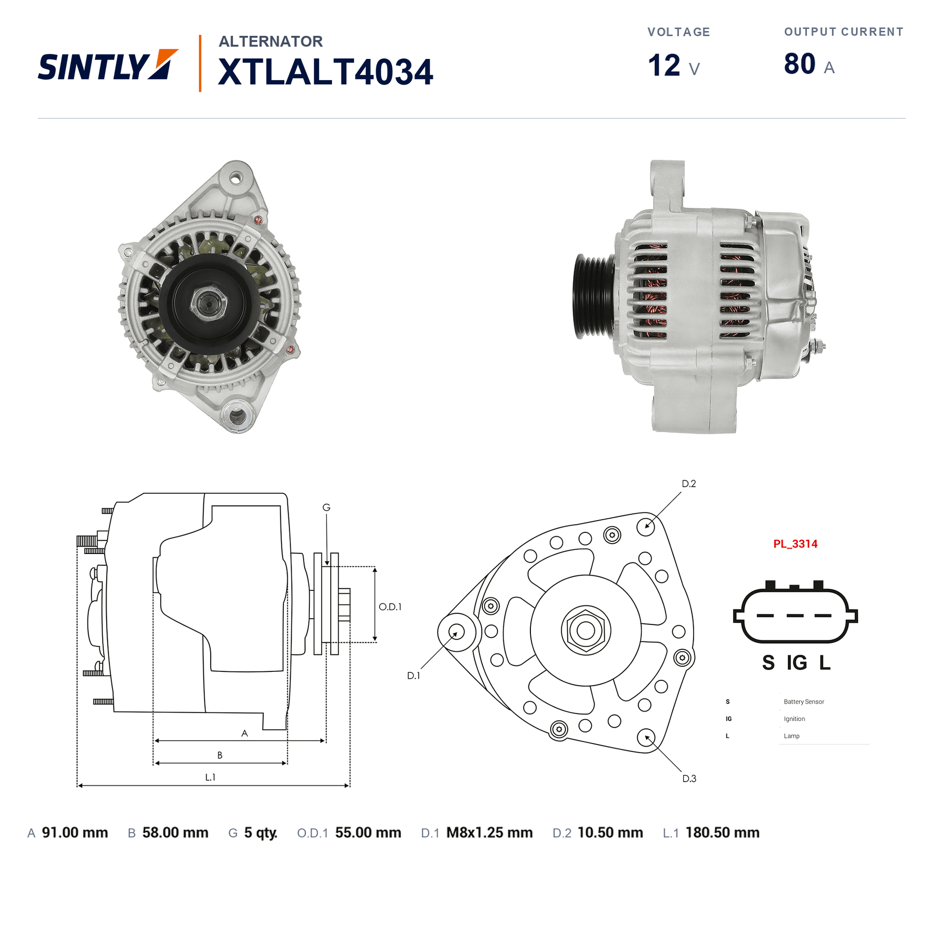 Alternator XTLALT4034