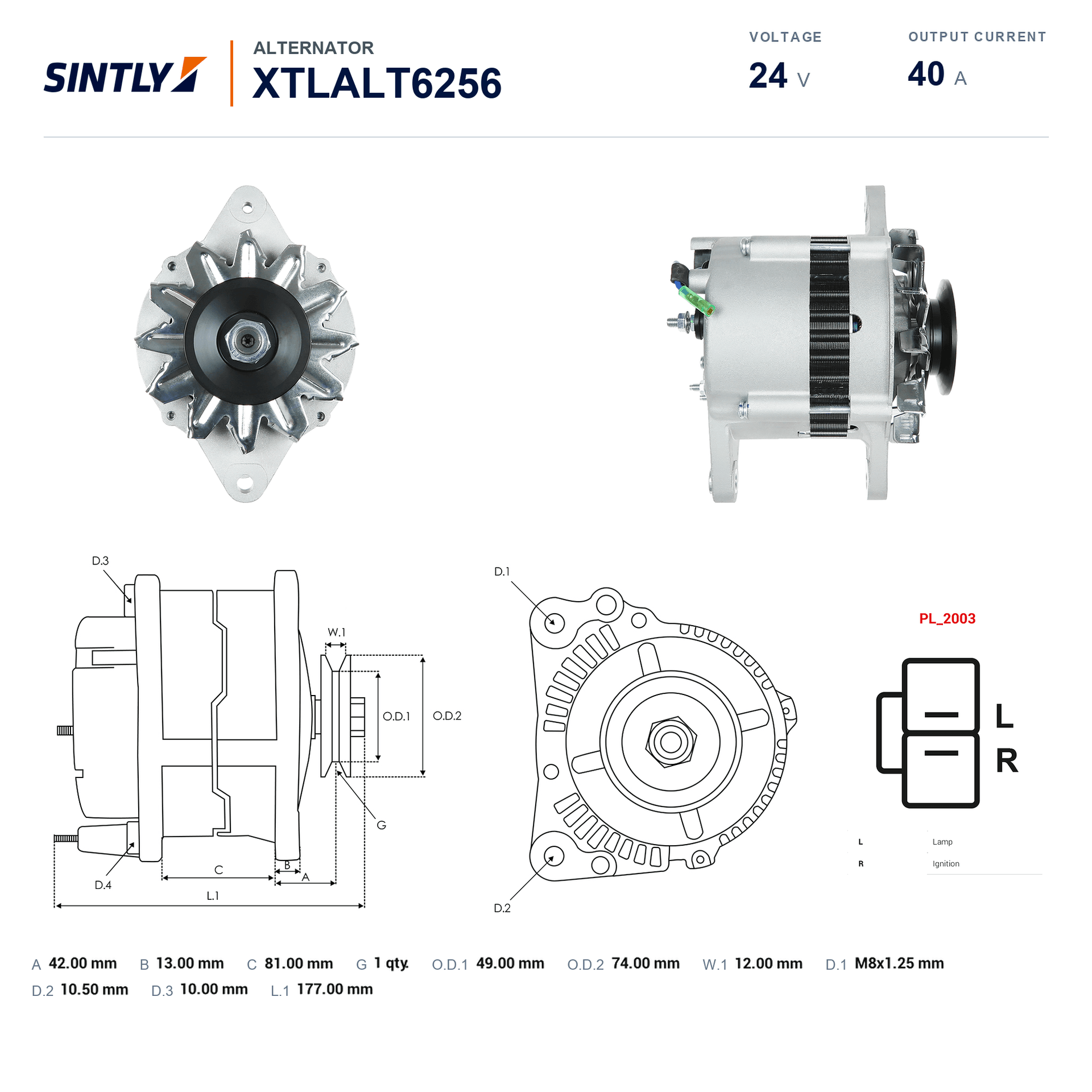 Alternator XTLALT6256