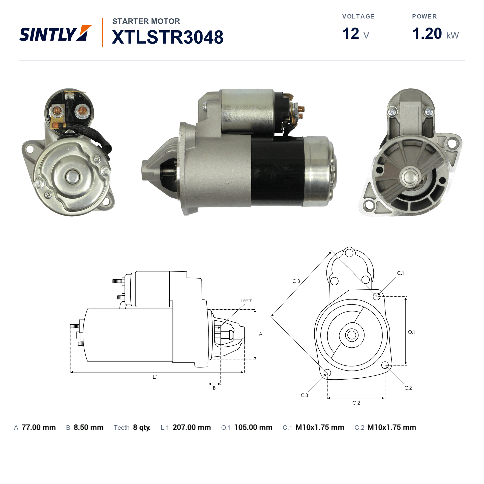 Motor de arranque XTLSTR3048