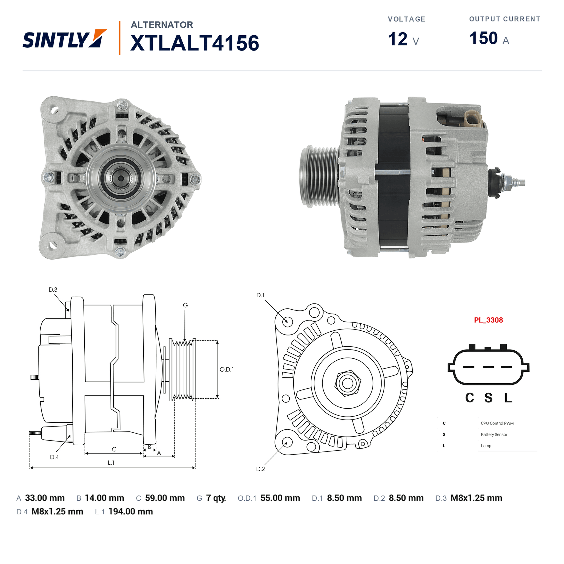Alternator XTLALT4156