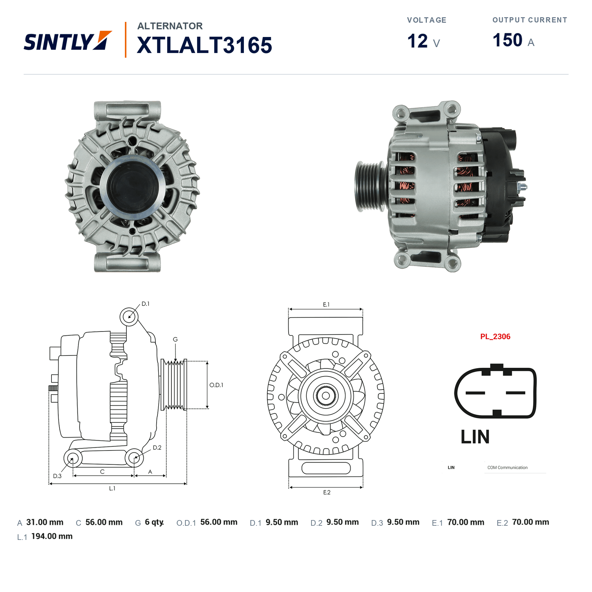 Alternator XTLALT3165
