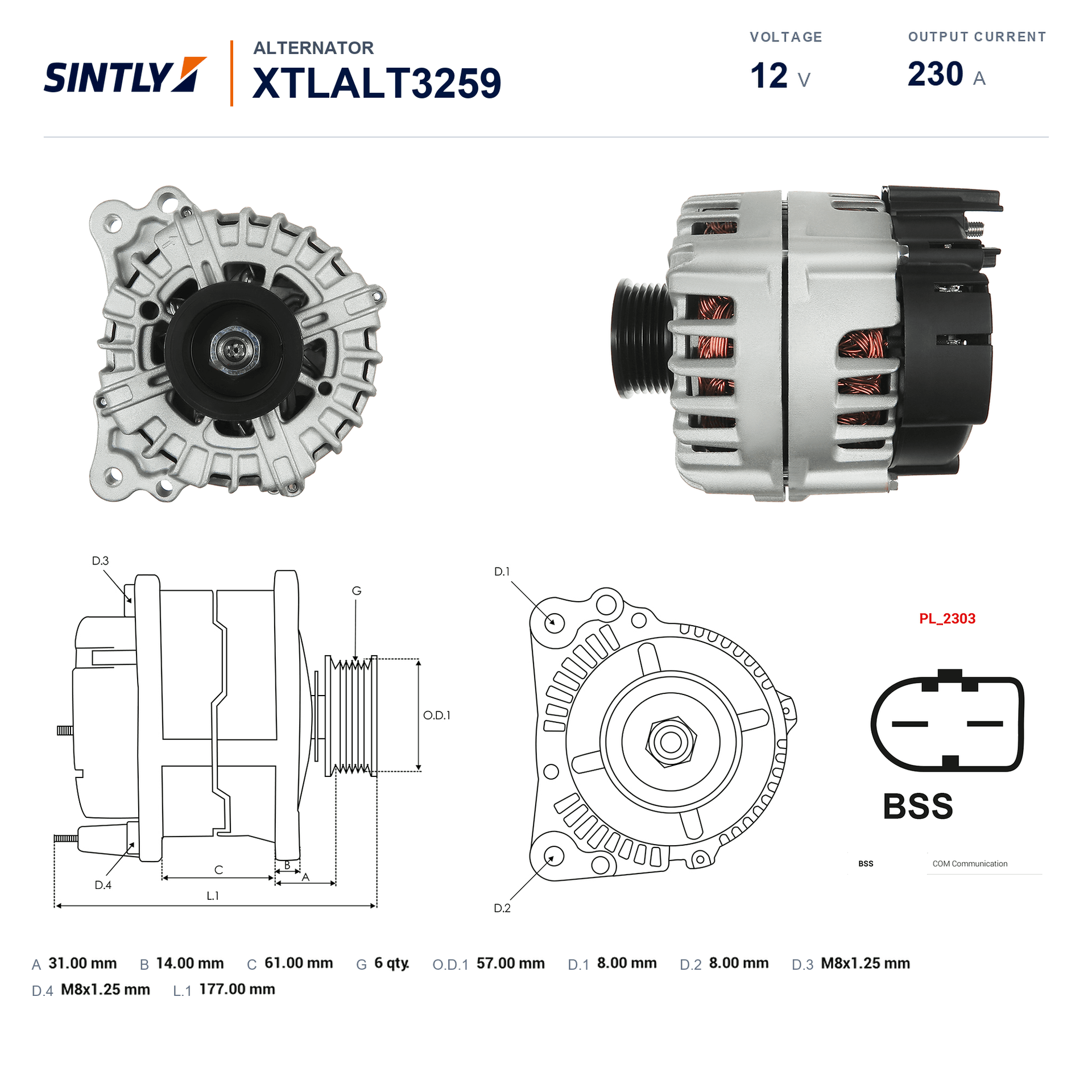 Alternator XTLALT3259