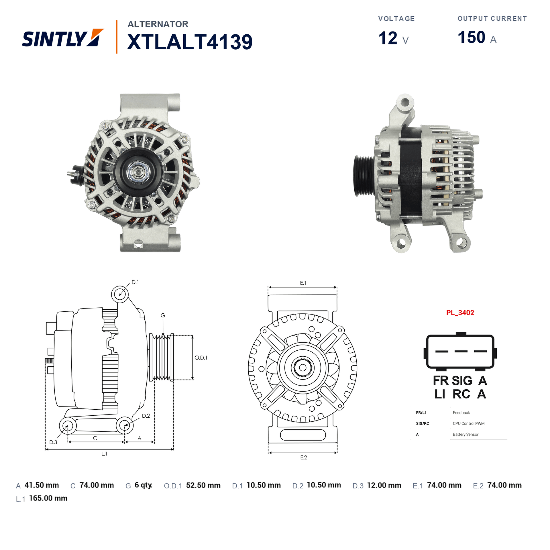 Alternator XTLALT4139