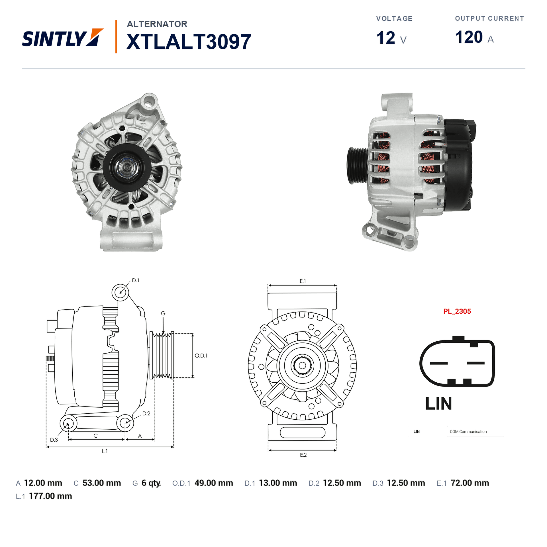 Alternator XTLALT3097
