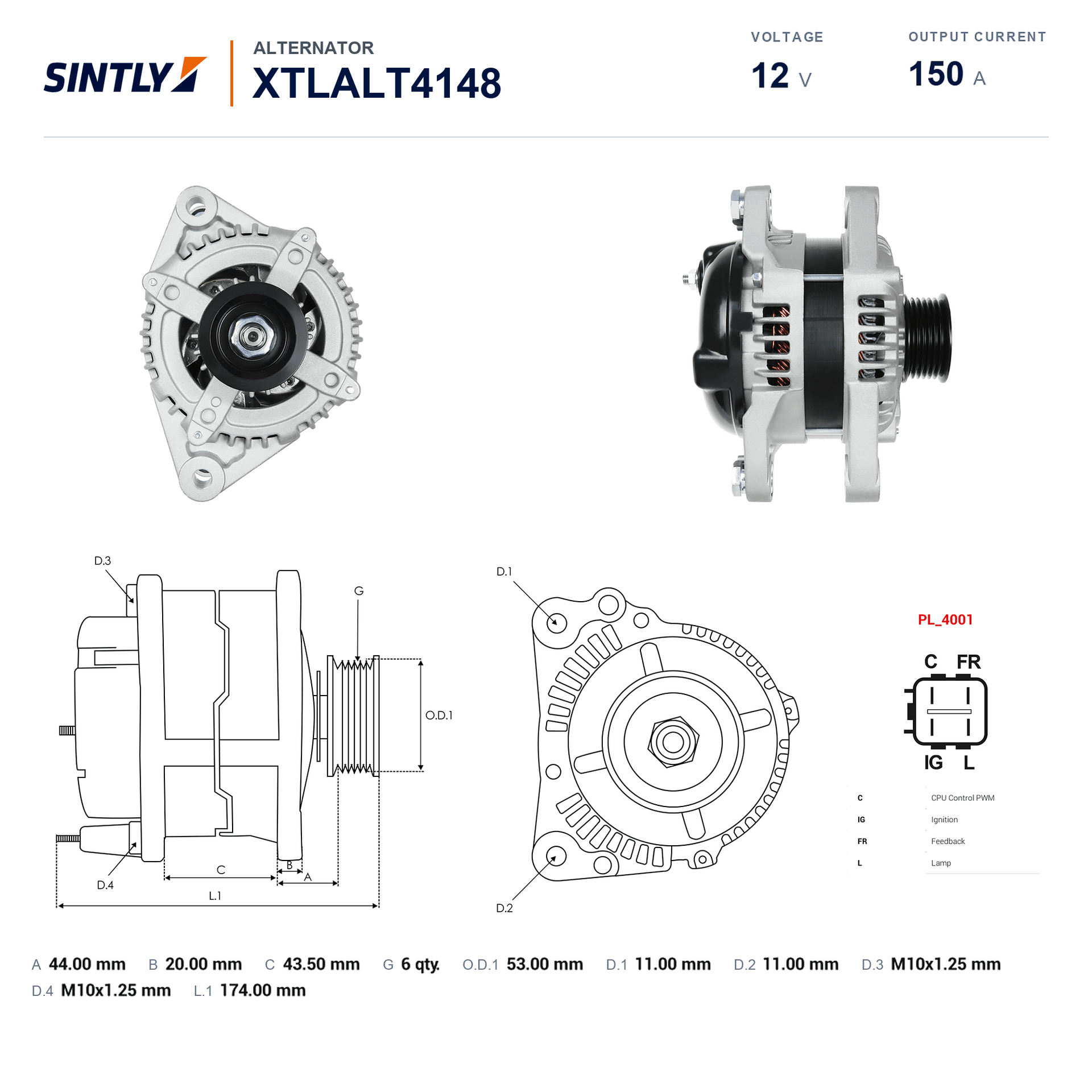 Alternator XTLALT4148