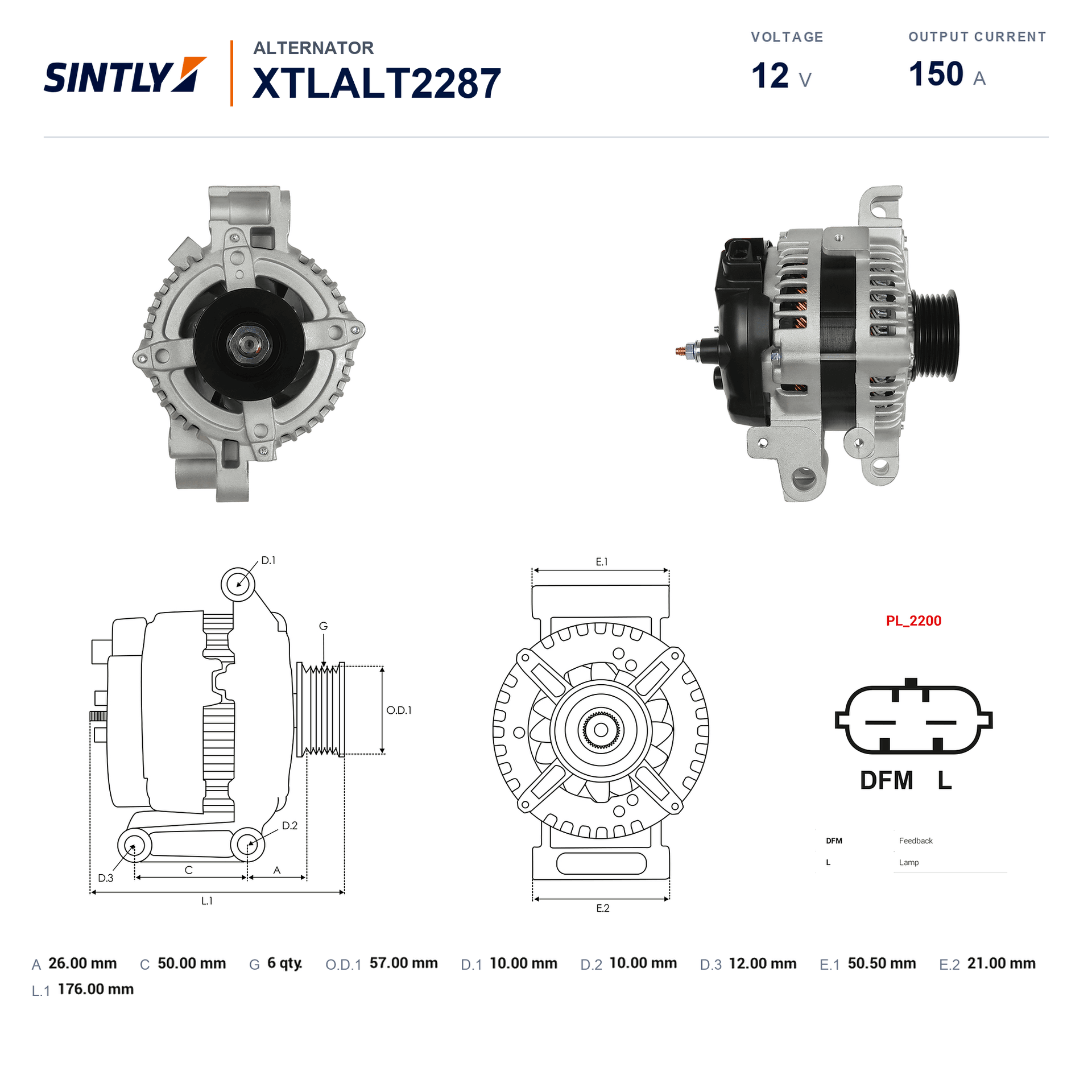 Alternator XTLALT2287