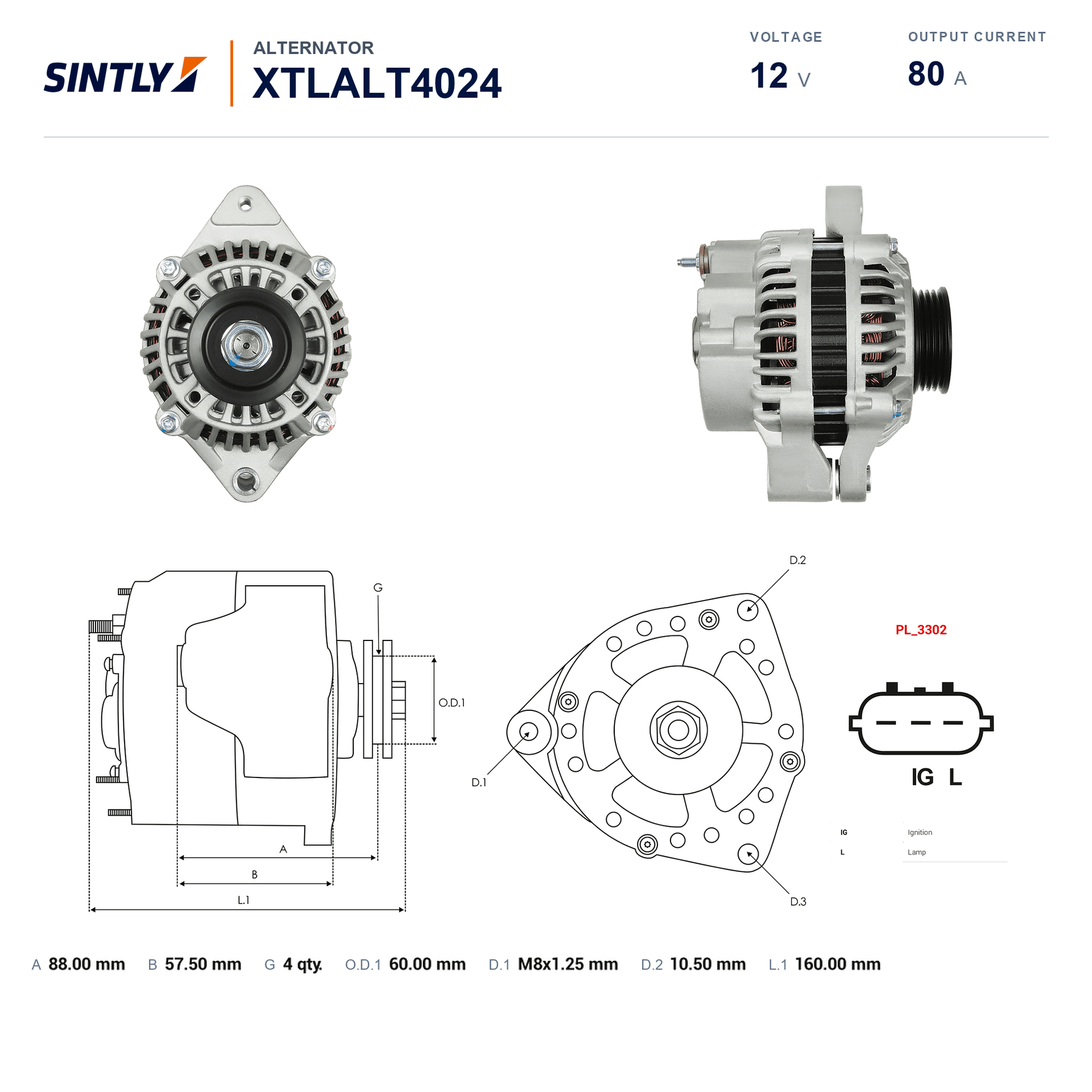 Alternator XTLALT4024