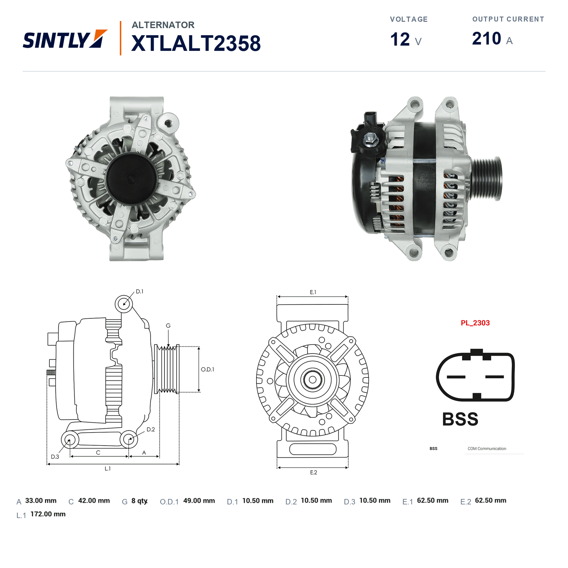 Alternator XTLALT2358