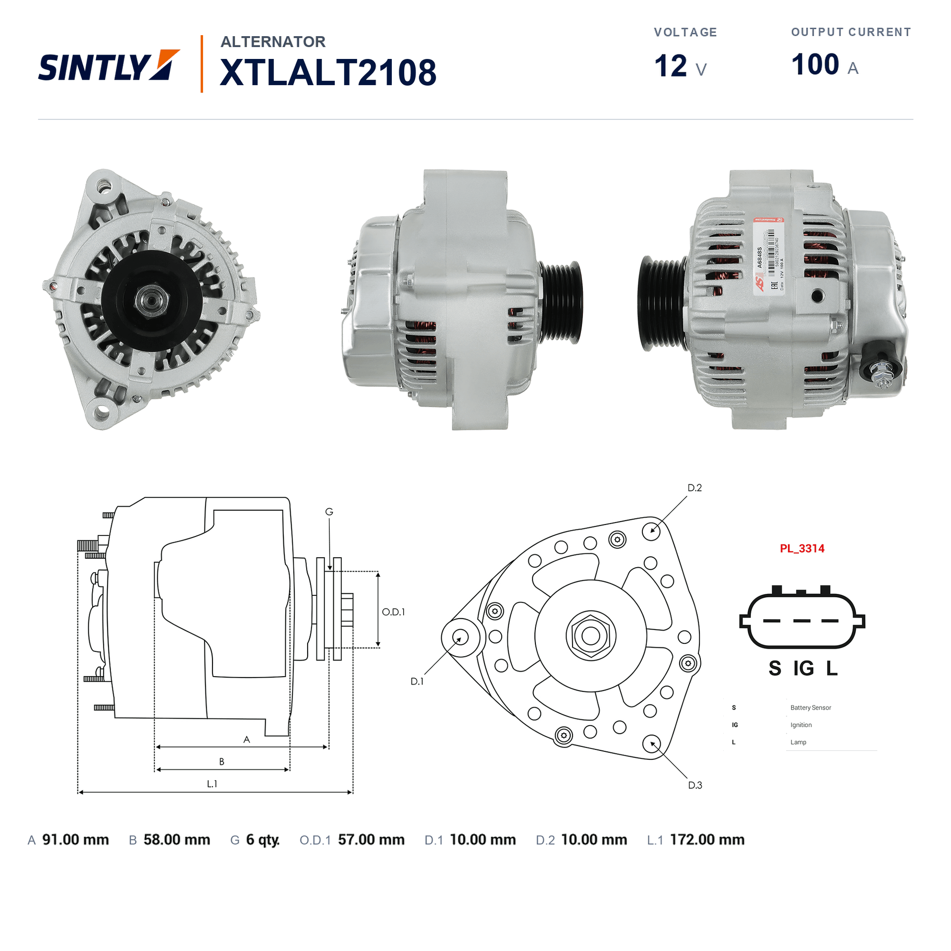 Alternator XTLALT2108