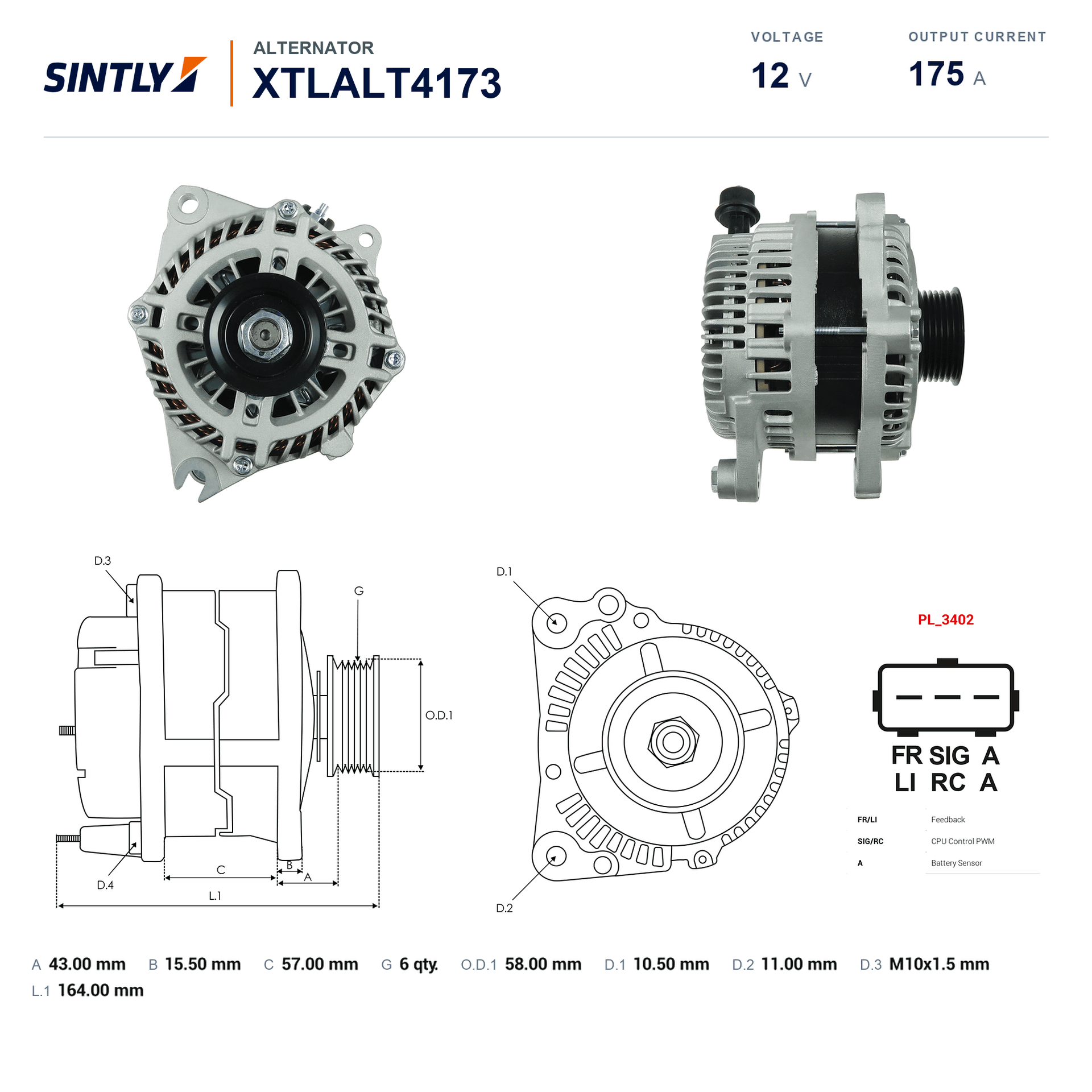 Alternator XTLALT4173
