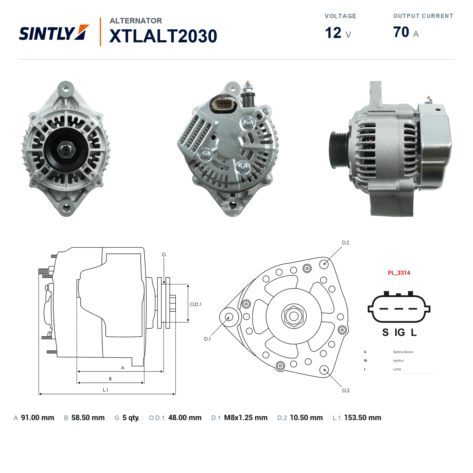 Alternator XTLALT2030