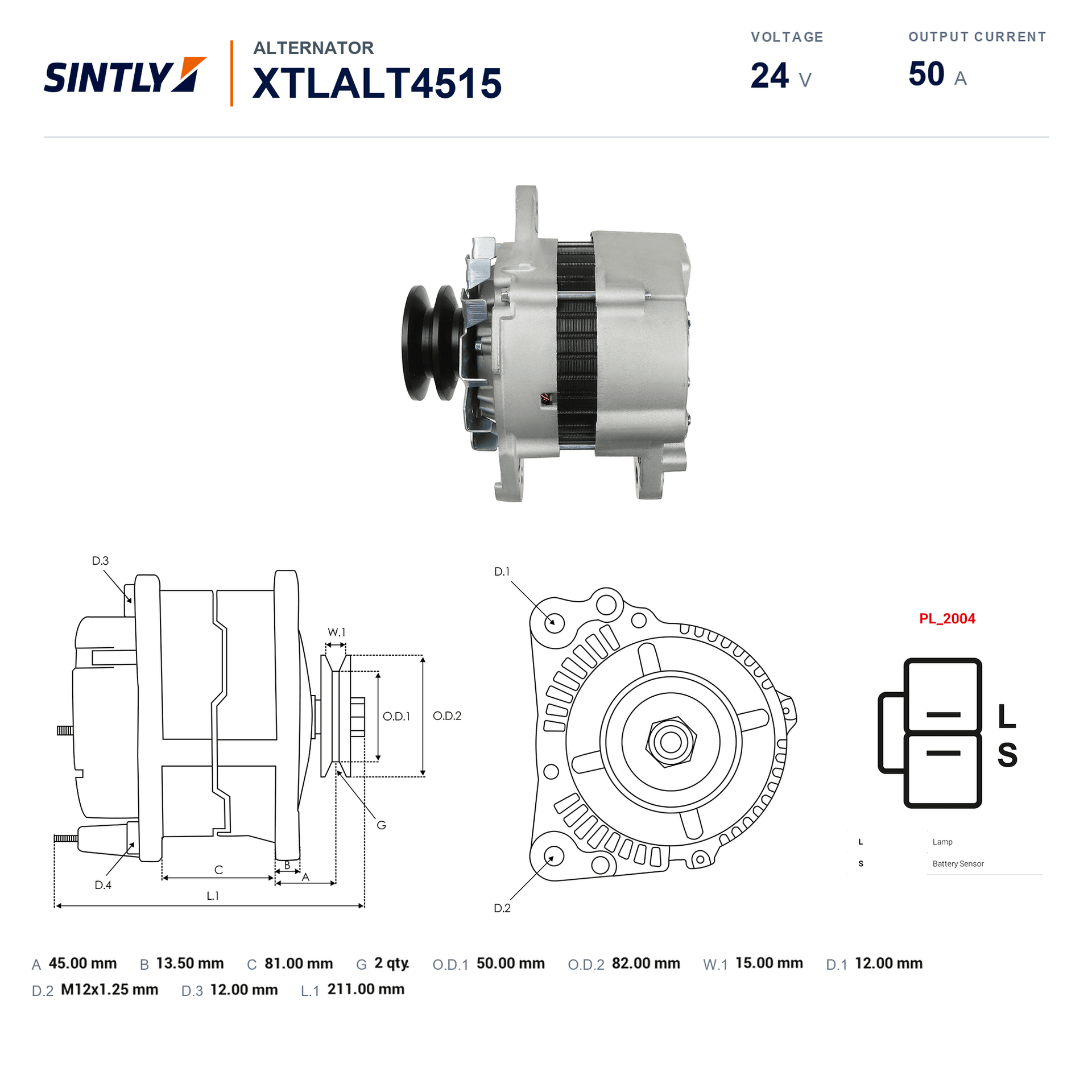 Alternator XTLALT4515