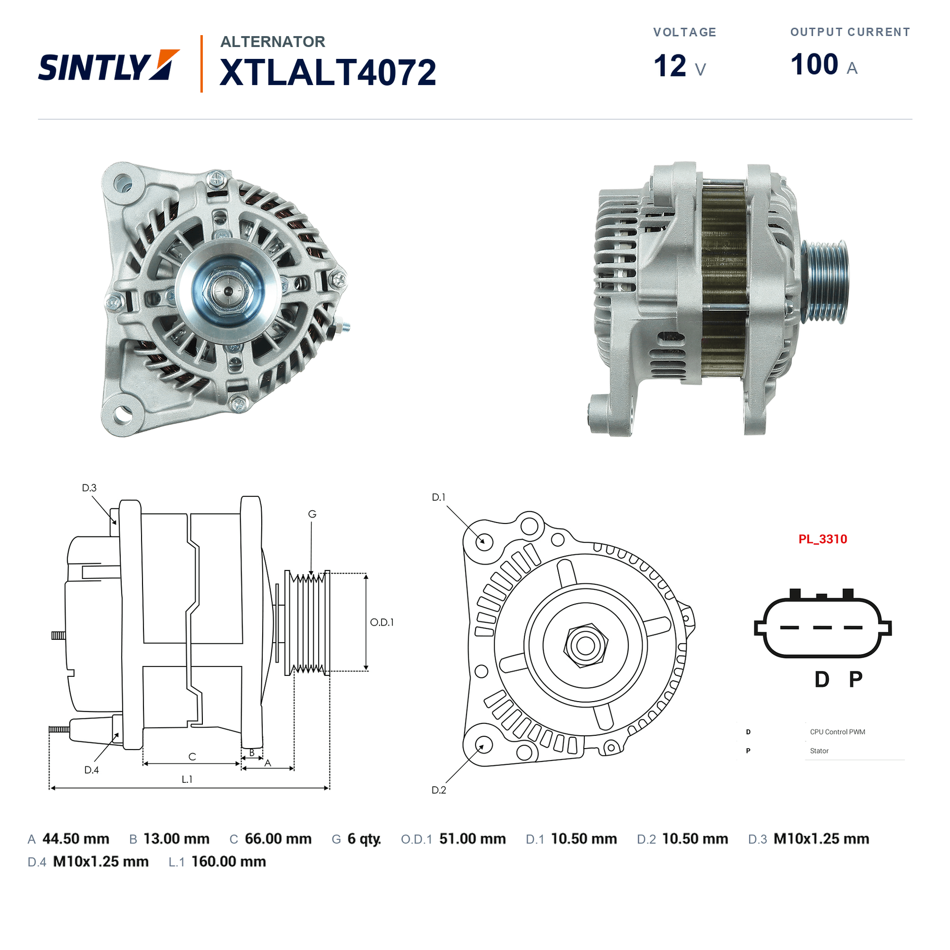 Alternator XTLALT4072
