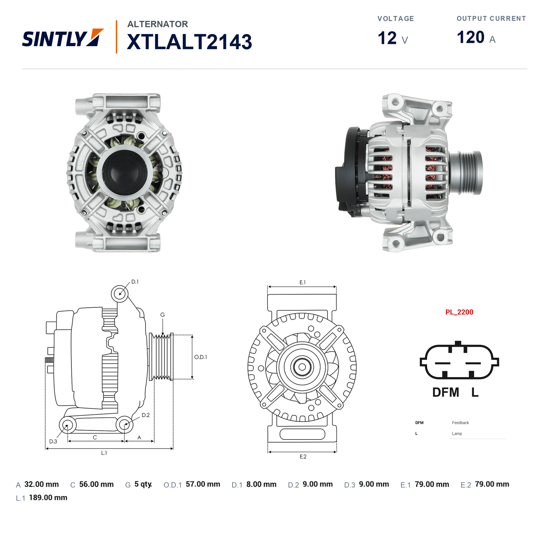 Alternator XTLALT2143