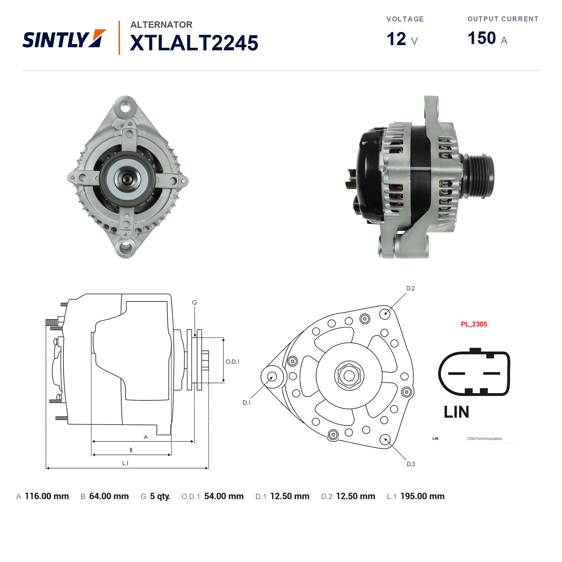 Alternator XTLALT2245
