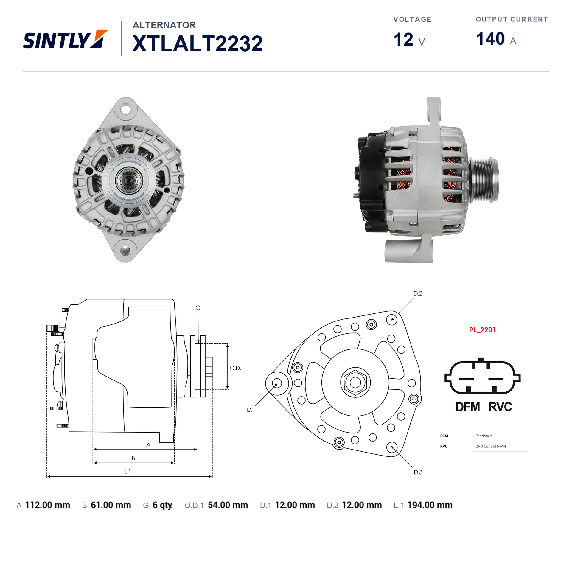 Alternator XTLALT2232