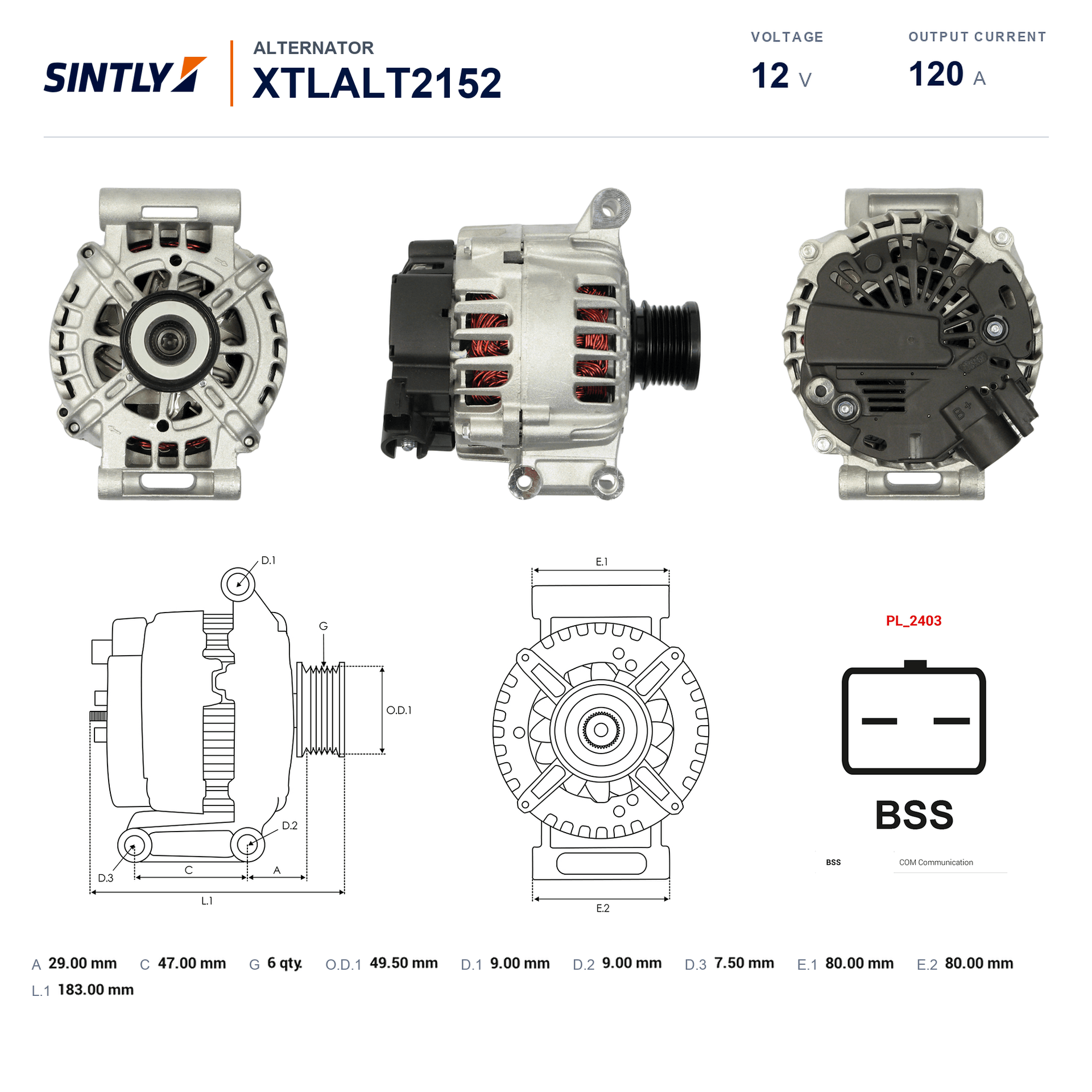 Alternator XTLALT2152