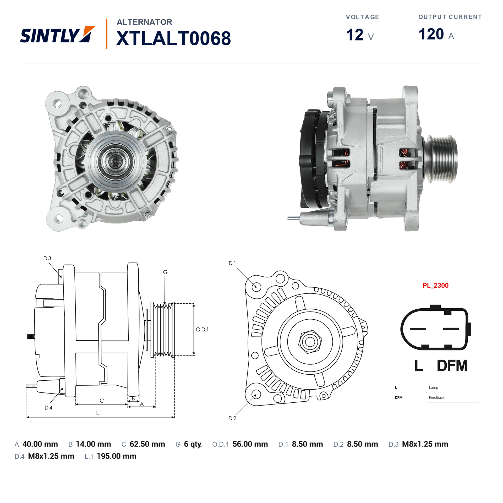 Alternator XTLALT0068
