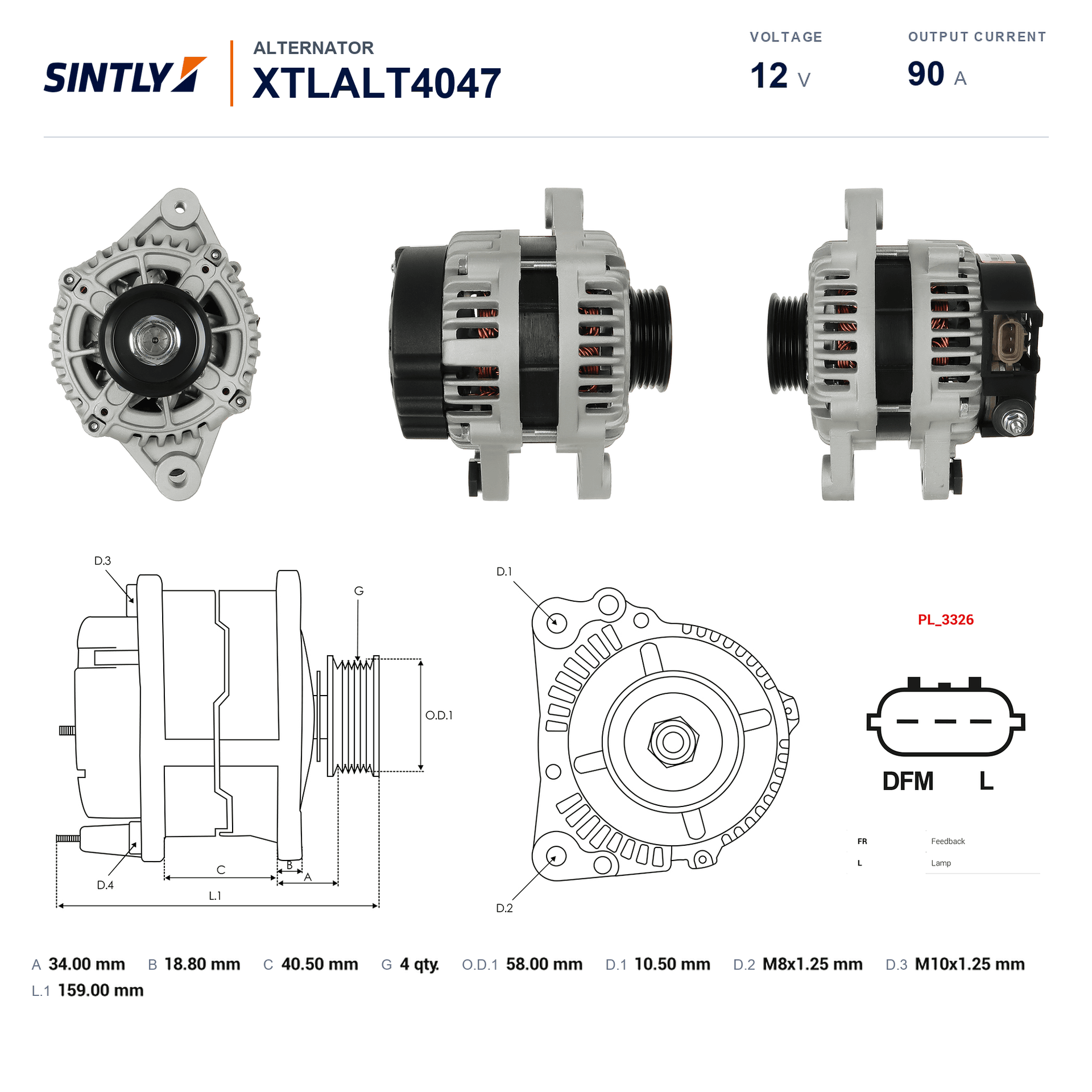 Alternator XTLALT4047
