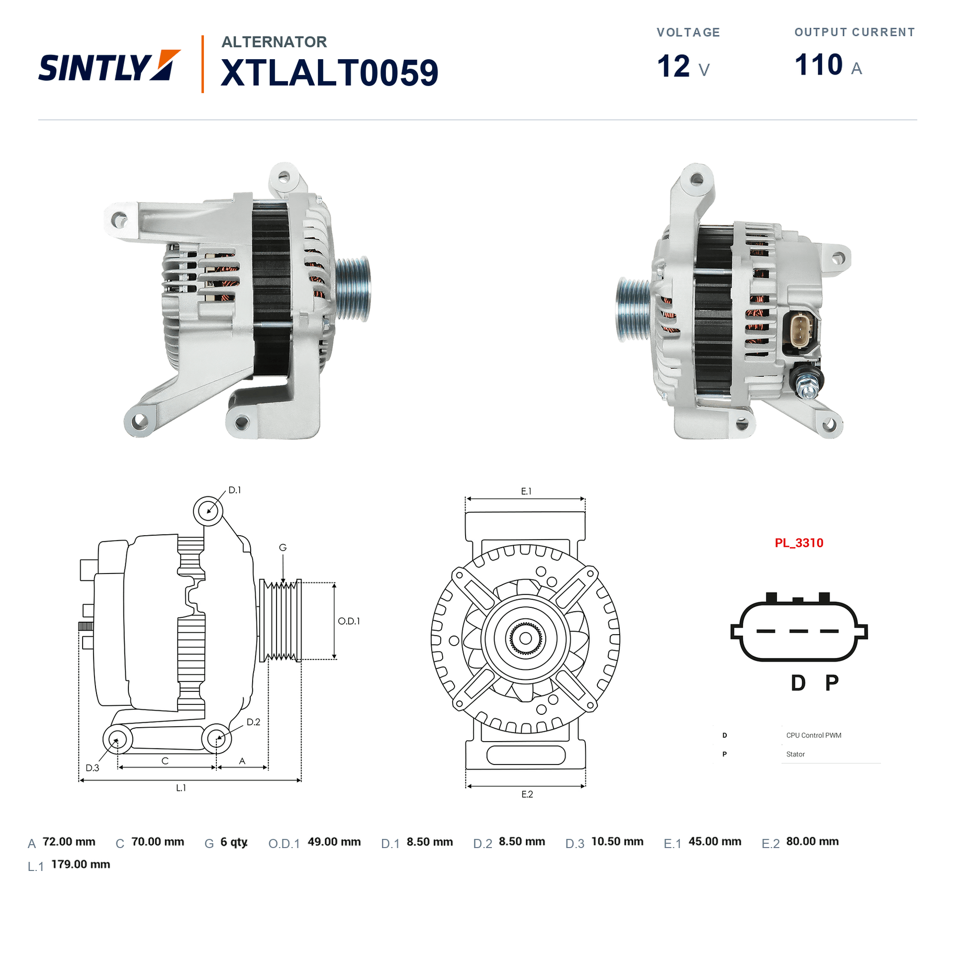 Alternator XTLALT0059