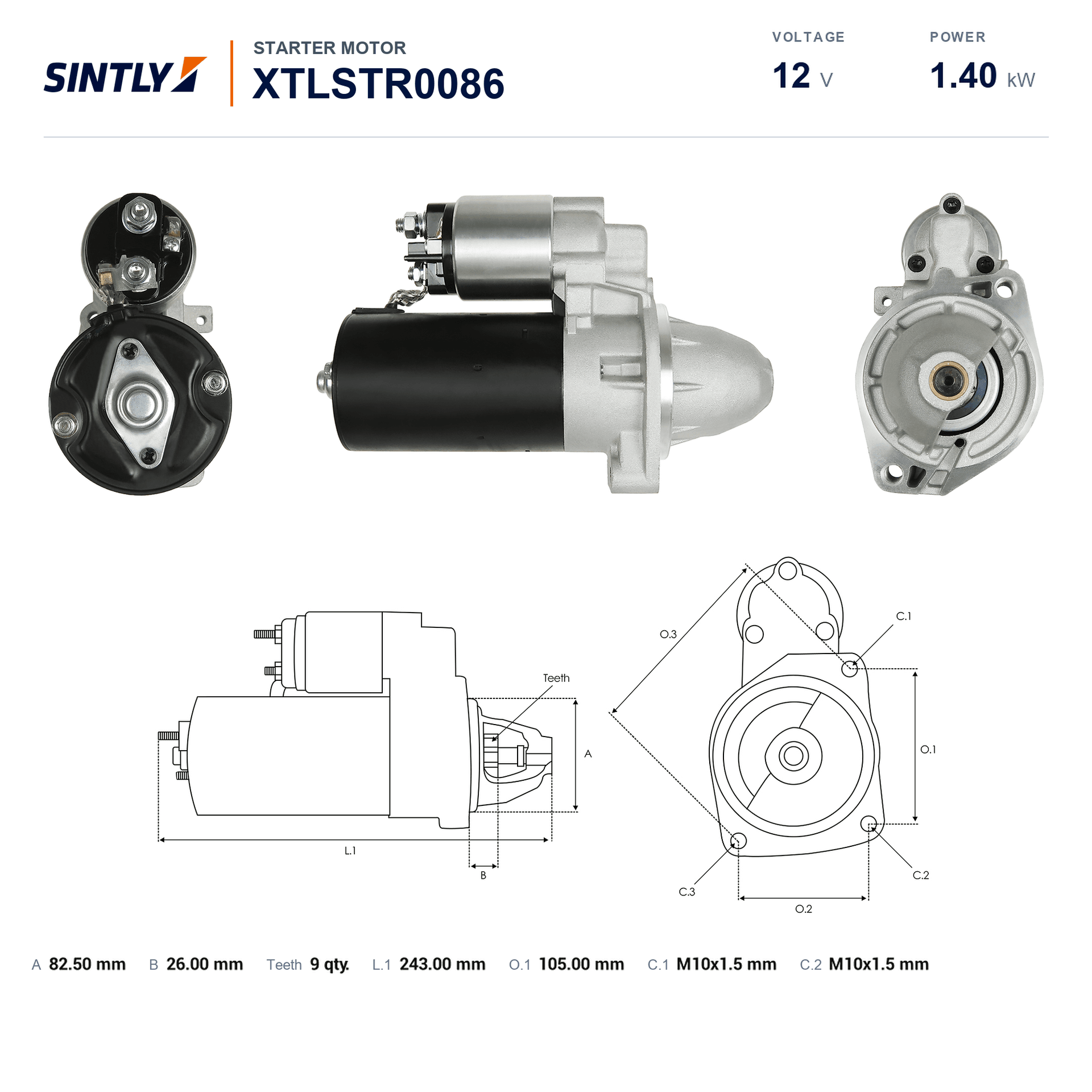 Motor de arranque XTLSTR0086