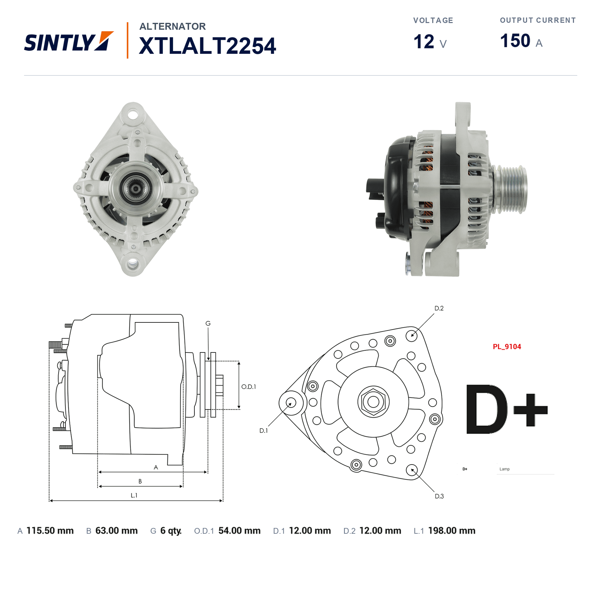 Alternator XTLALT2254