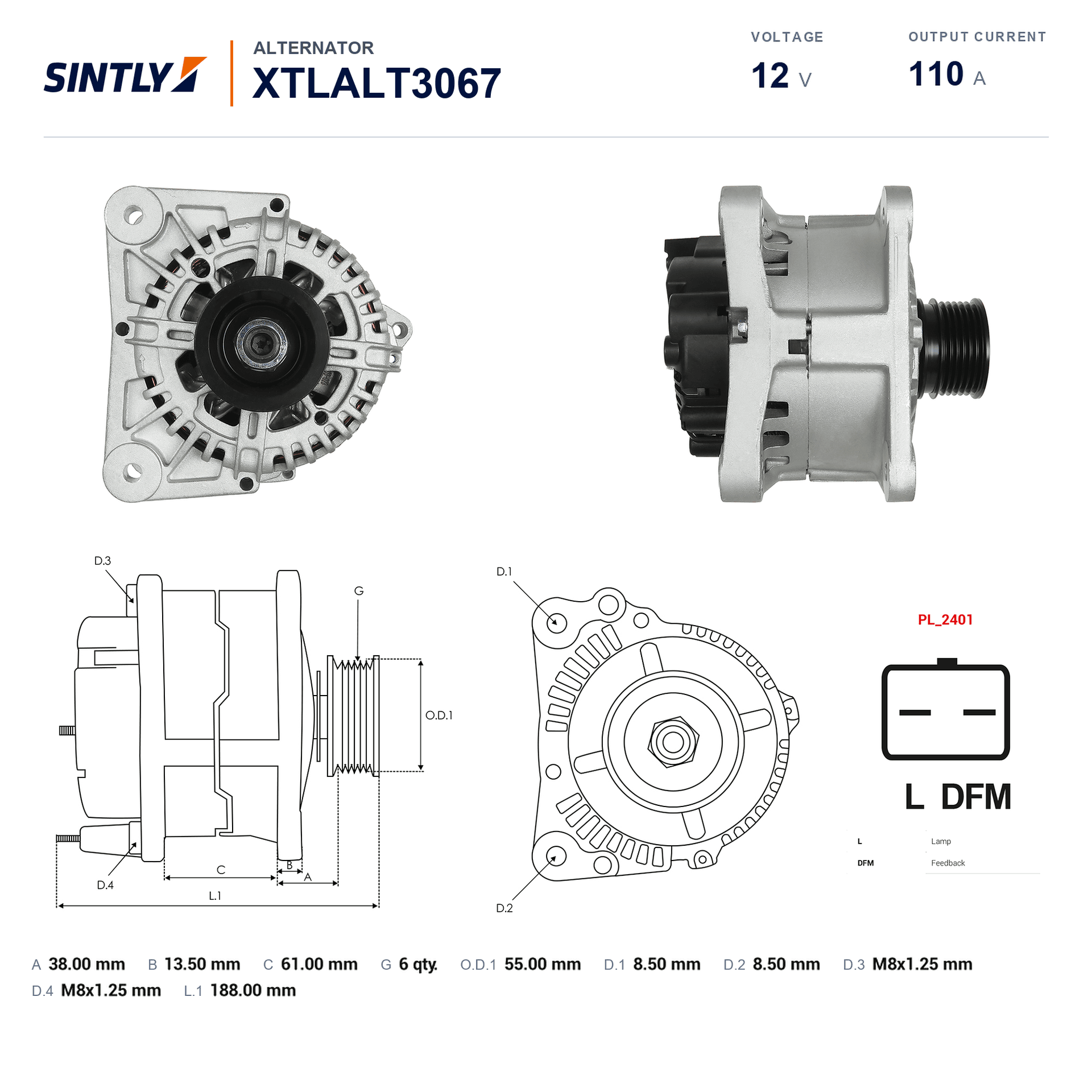 Alternator XTLALT3067