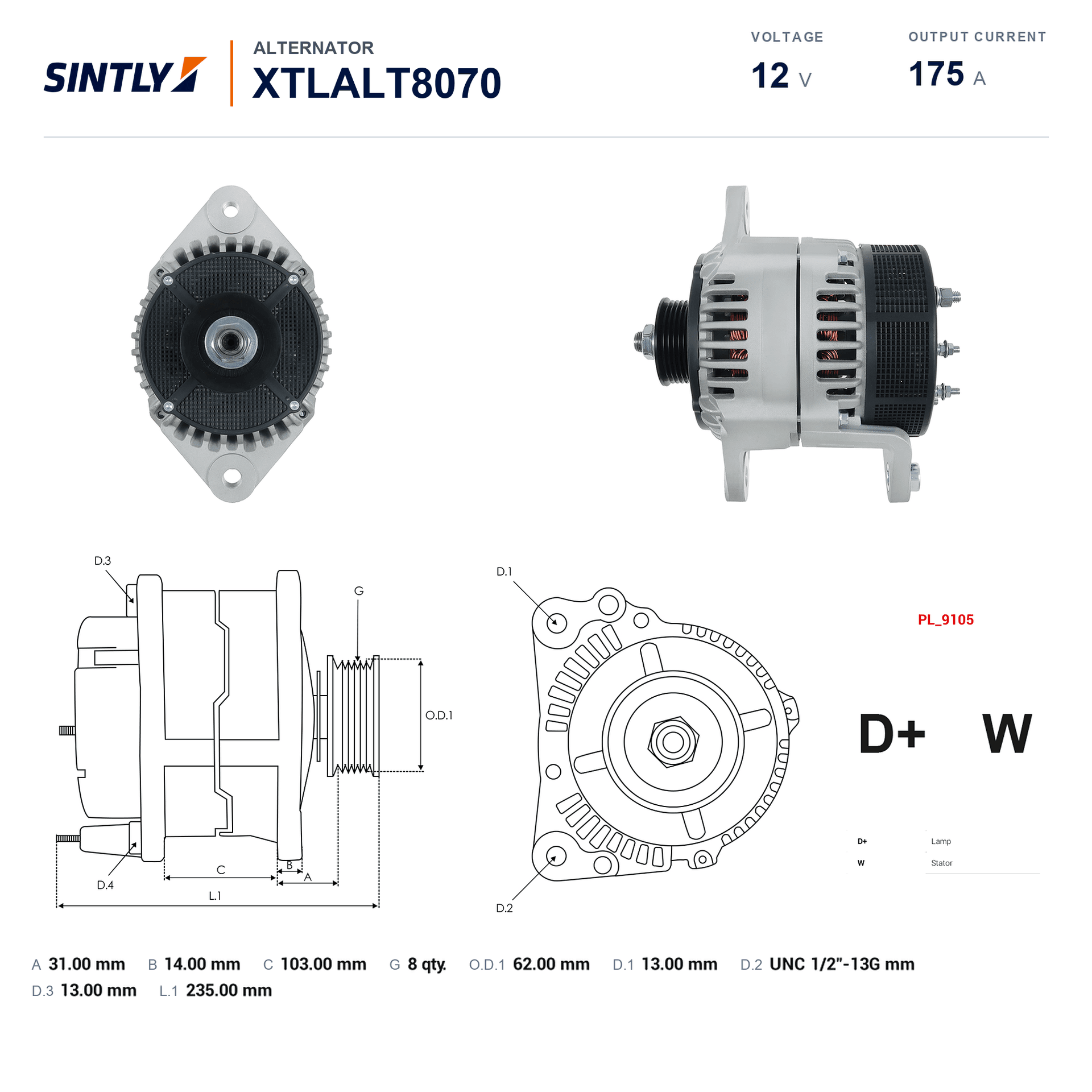 Alternator XTLALT8070