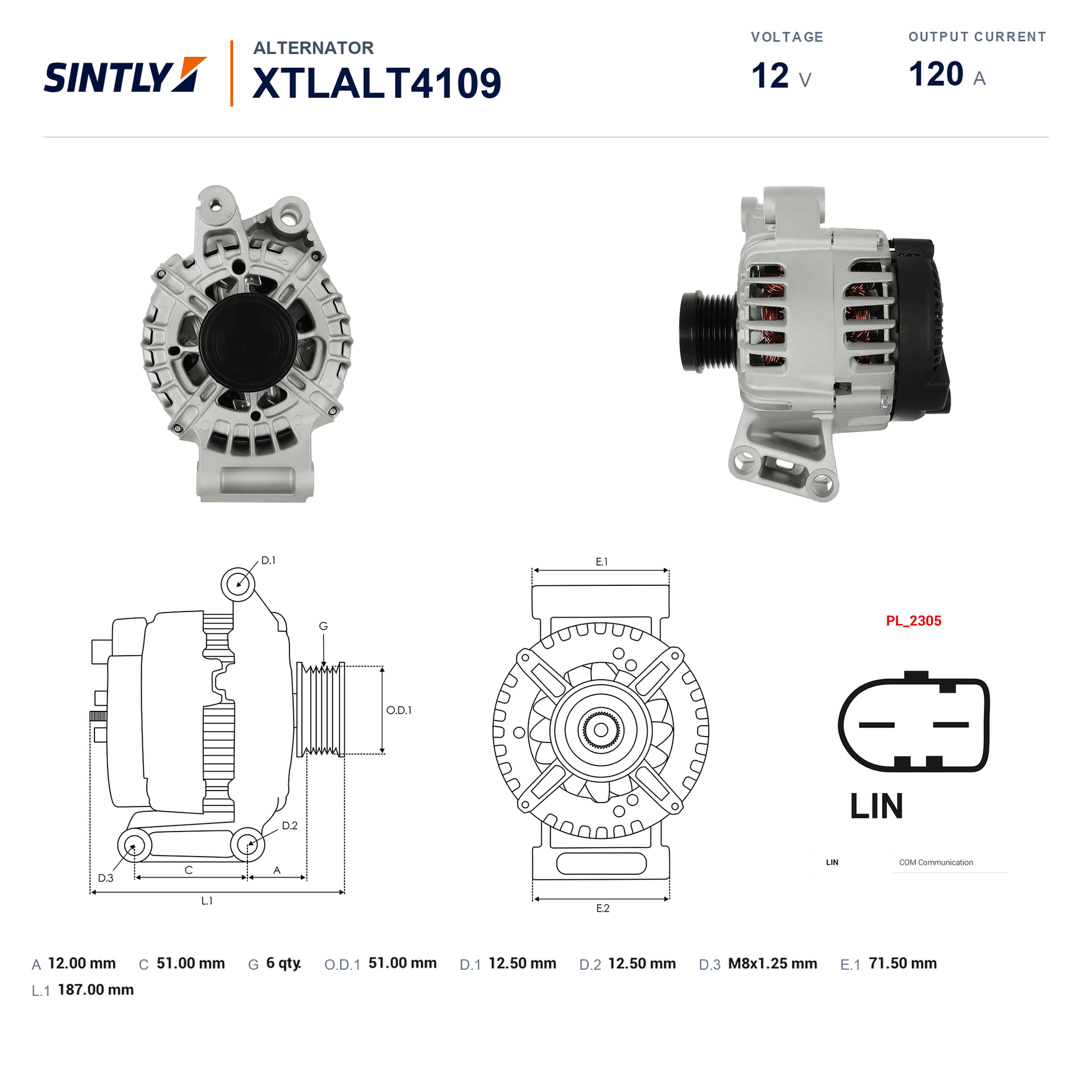 Alternator XTLALT4109