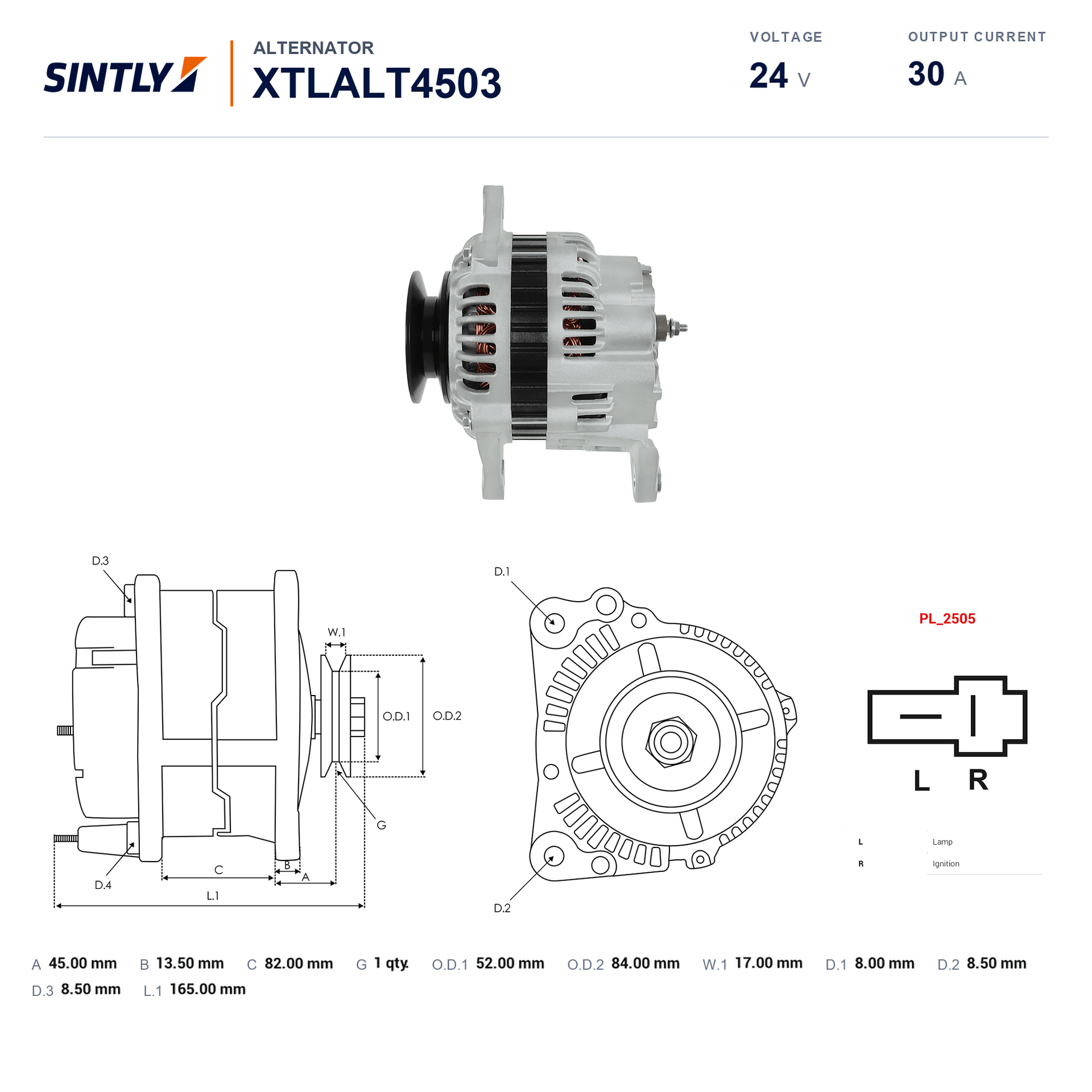 Alternator XTLALT4503