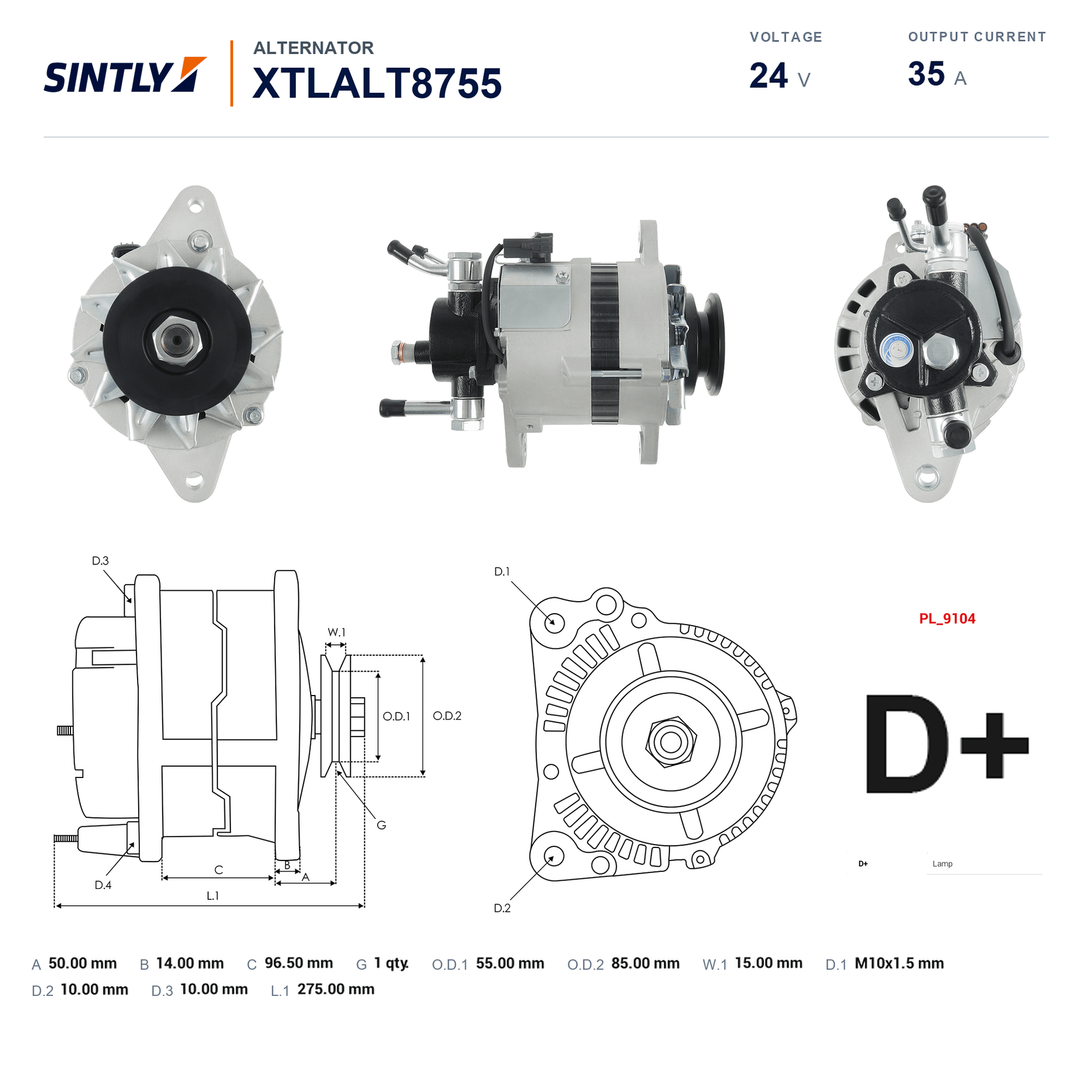 Alternator XTLALT8755