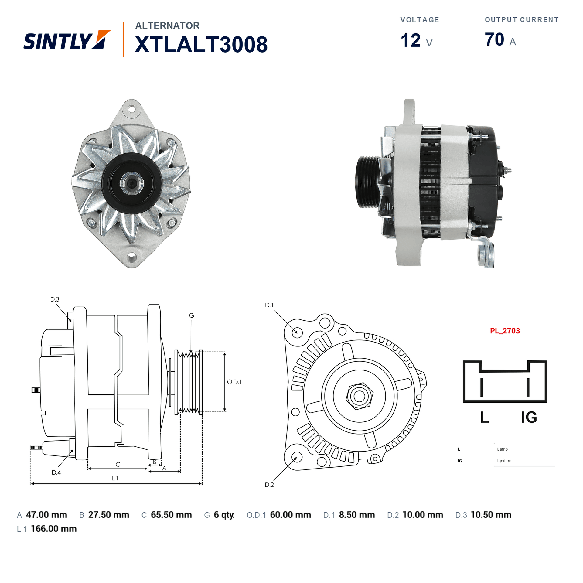 Alternator XTLALT3008
