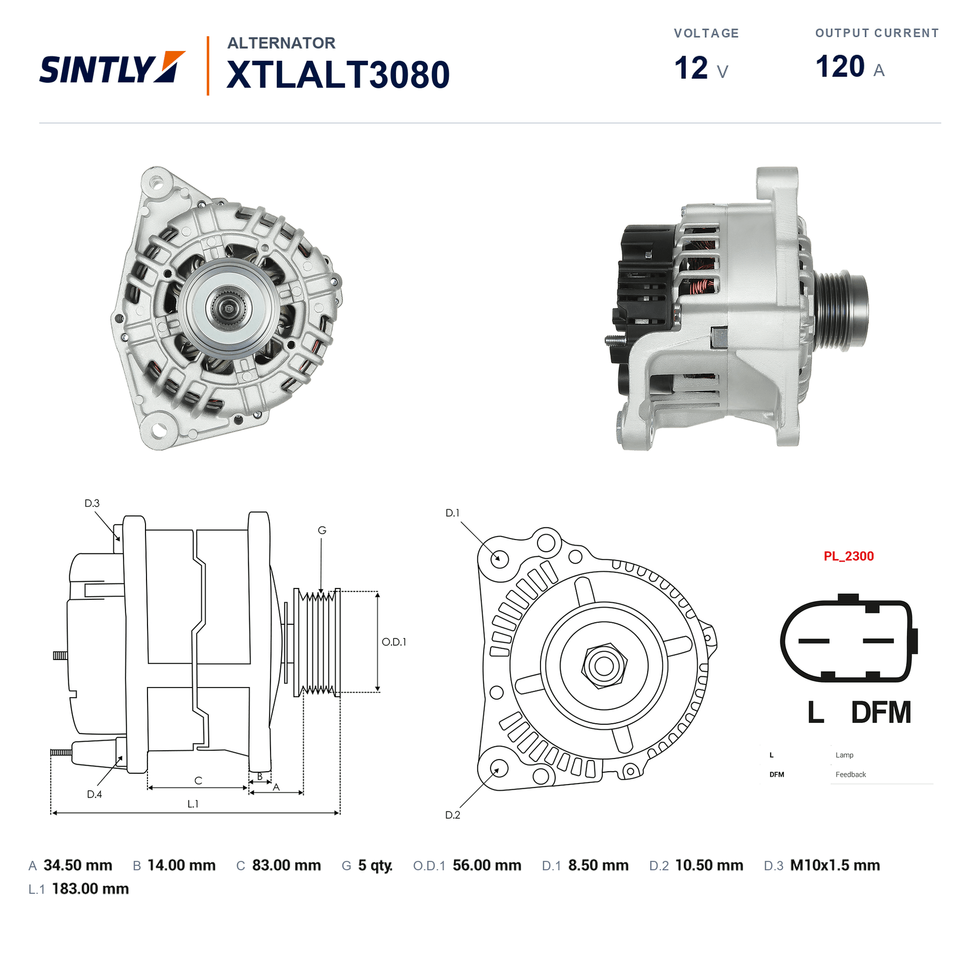 Alternator XTLALT3080
