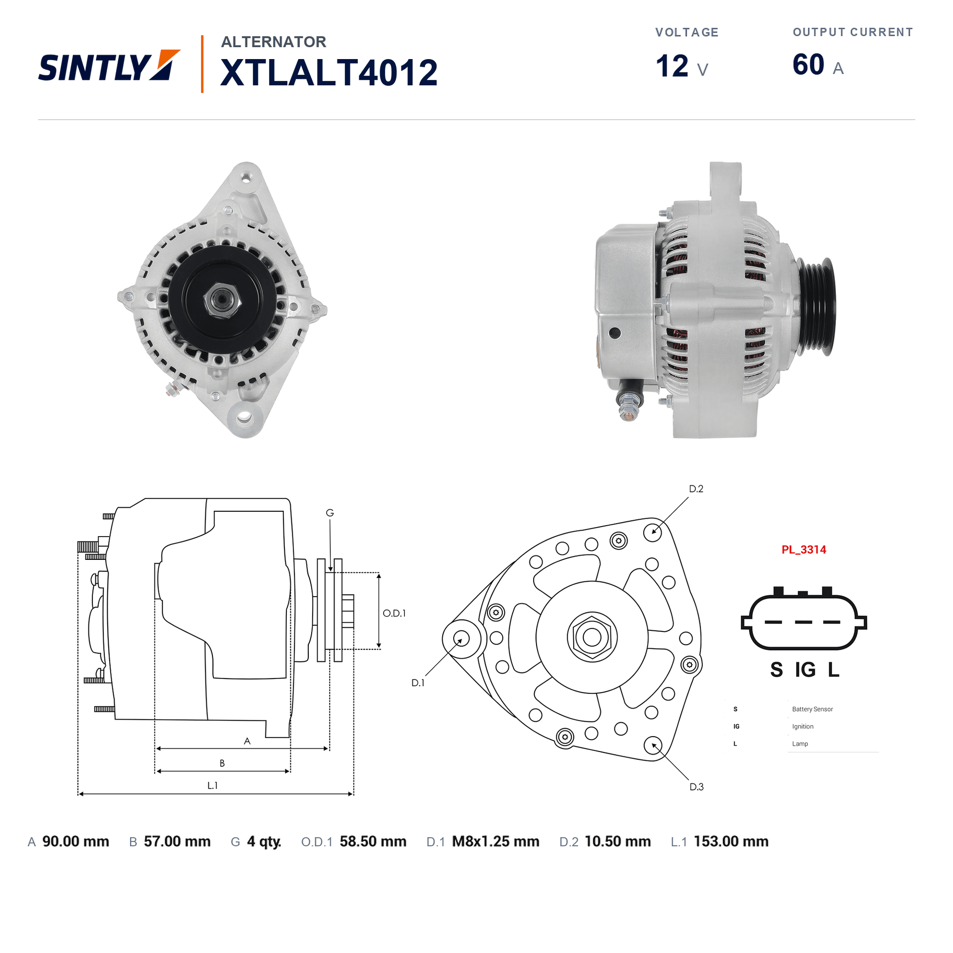 Alternator XTLALT4012