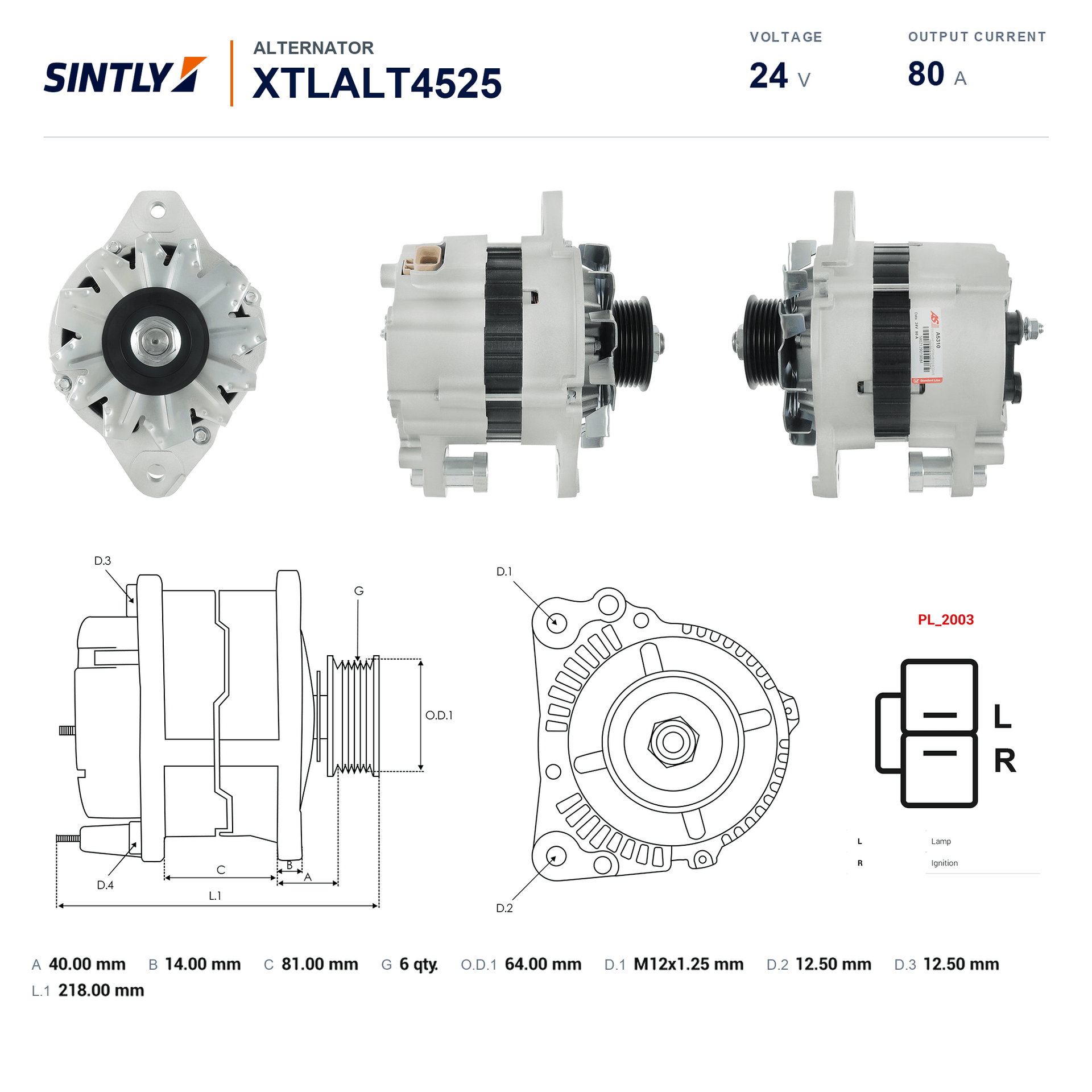 Alternator XTLALT4525